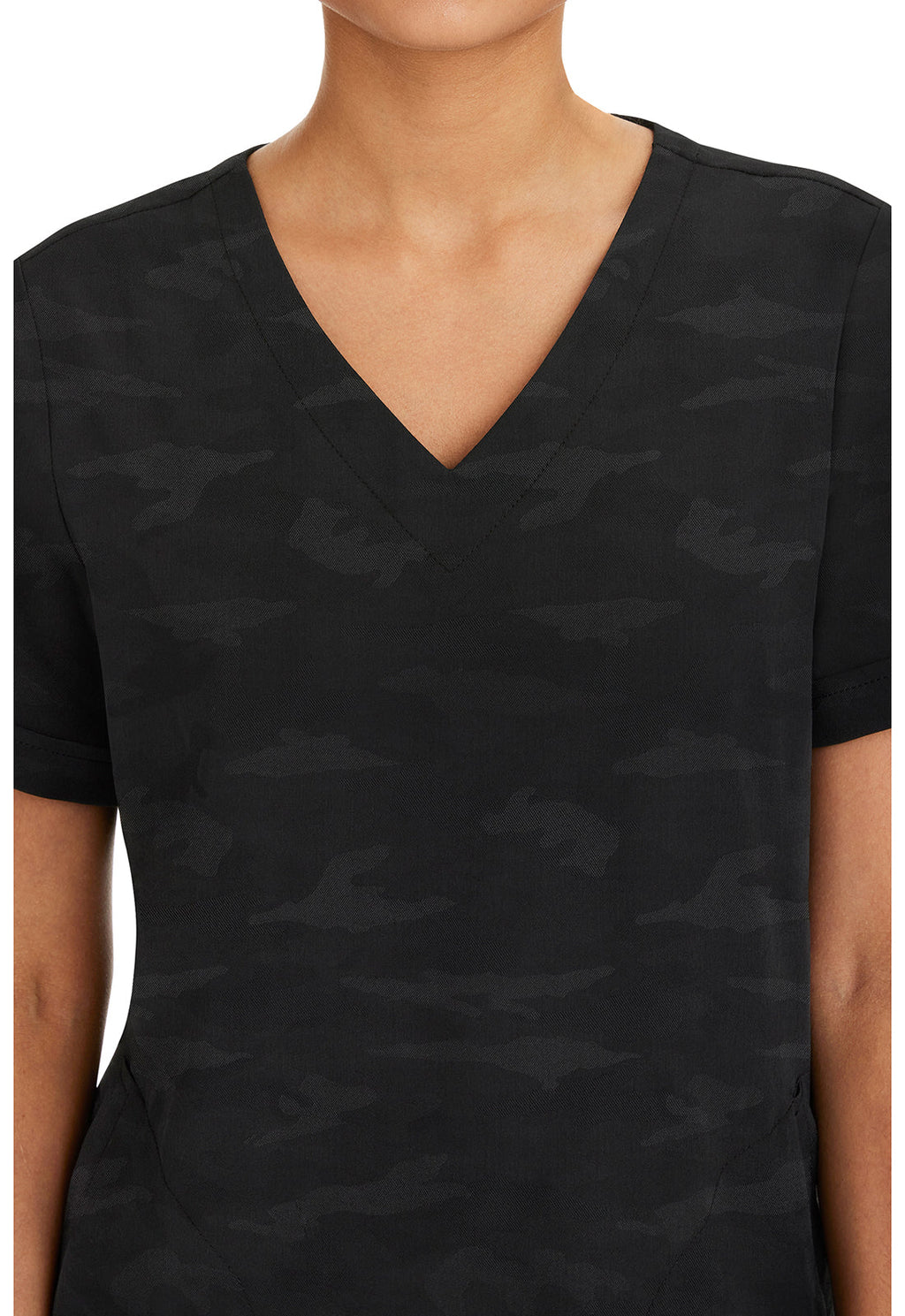 Purple Label 2353 Women's Joy Camo Scrub Top Black