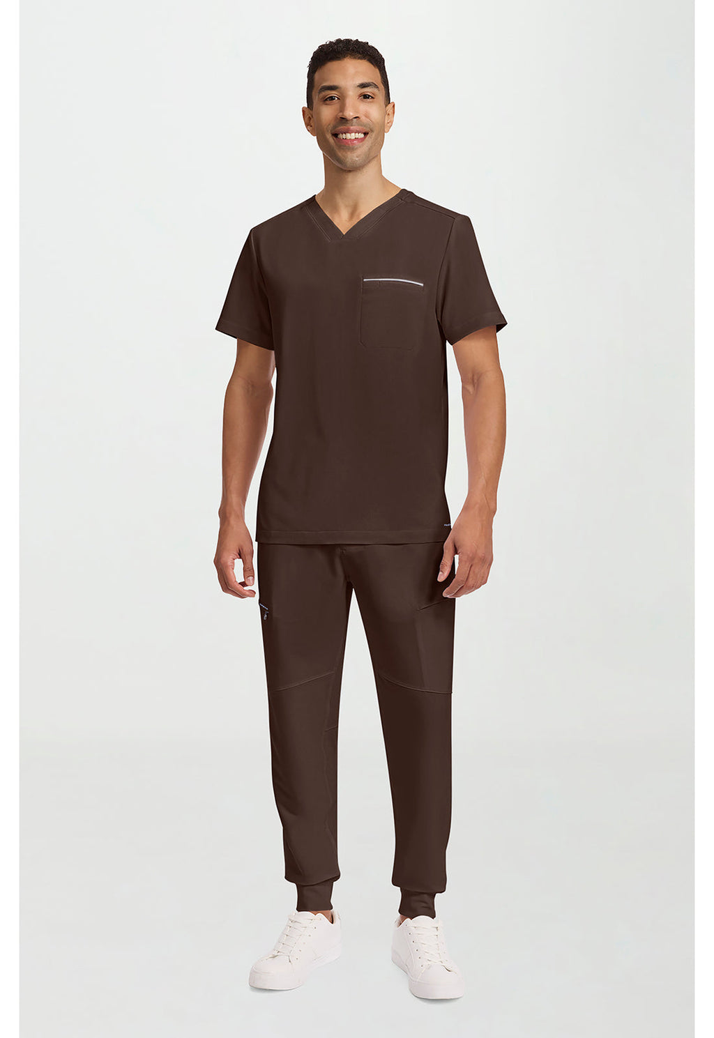 HH 360 2381 Men's Spencer Scrub Top Dark Chocolate