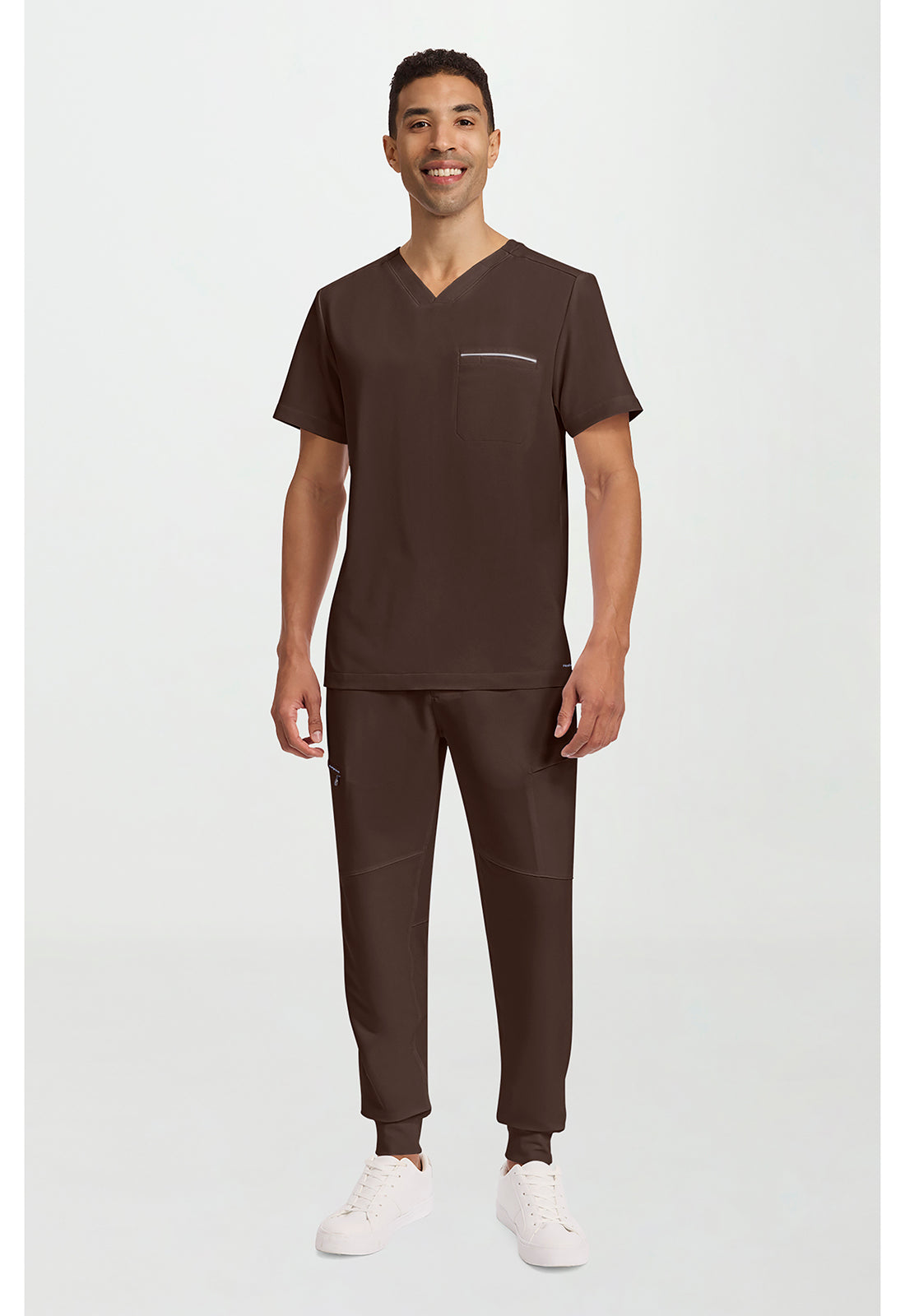HH 360 2381 Men's Spencer Scrub Top Dark Chocolate