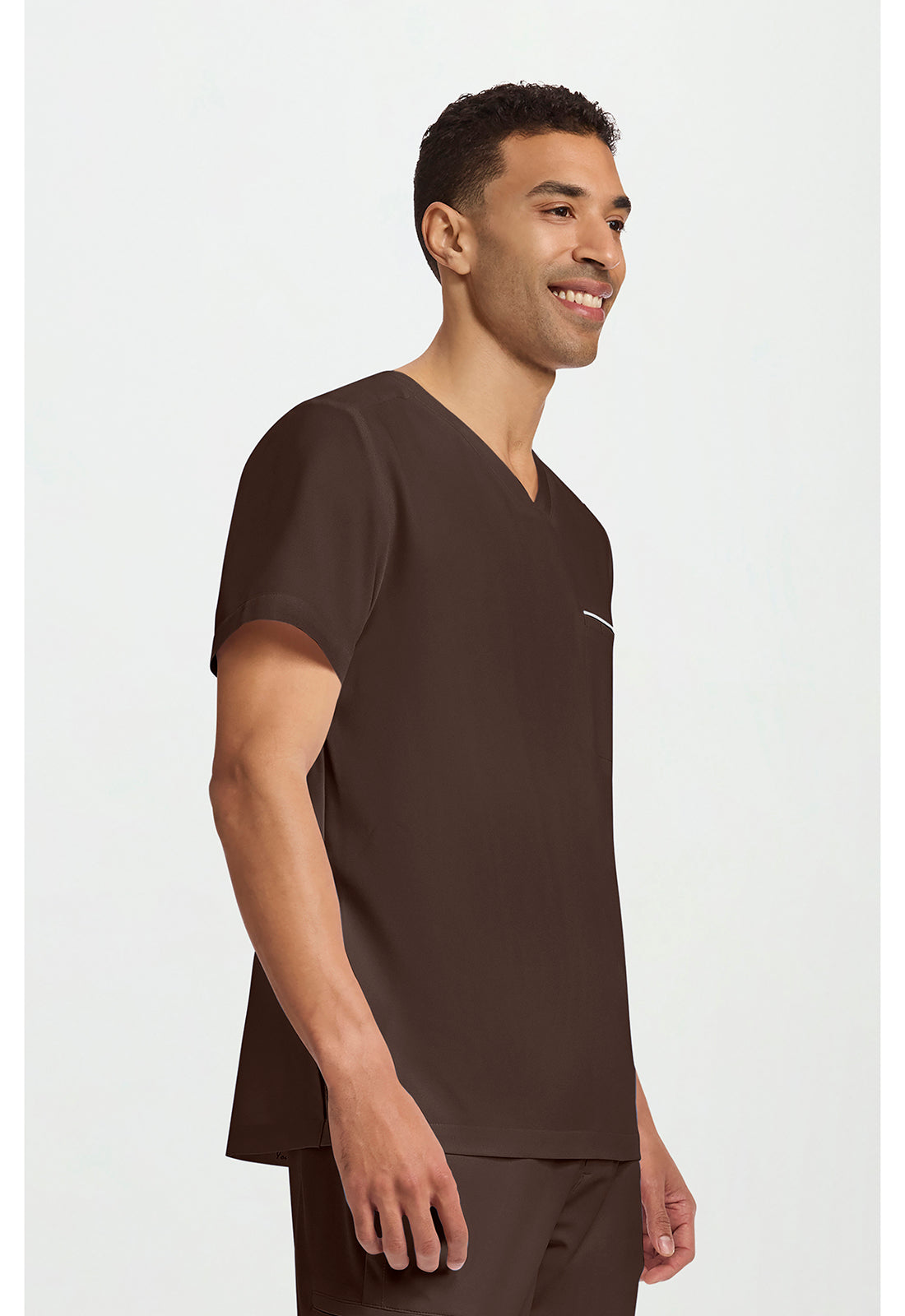 HH 360 2381 Men's Spencer Scrub Top Dark Chocolate