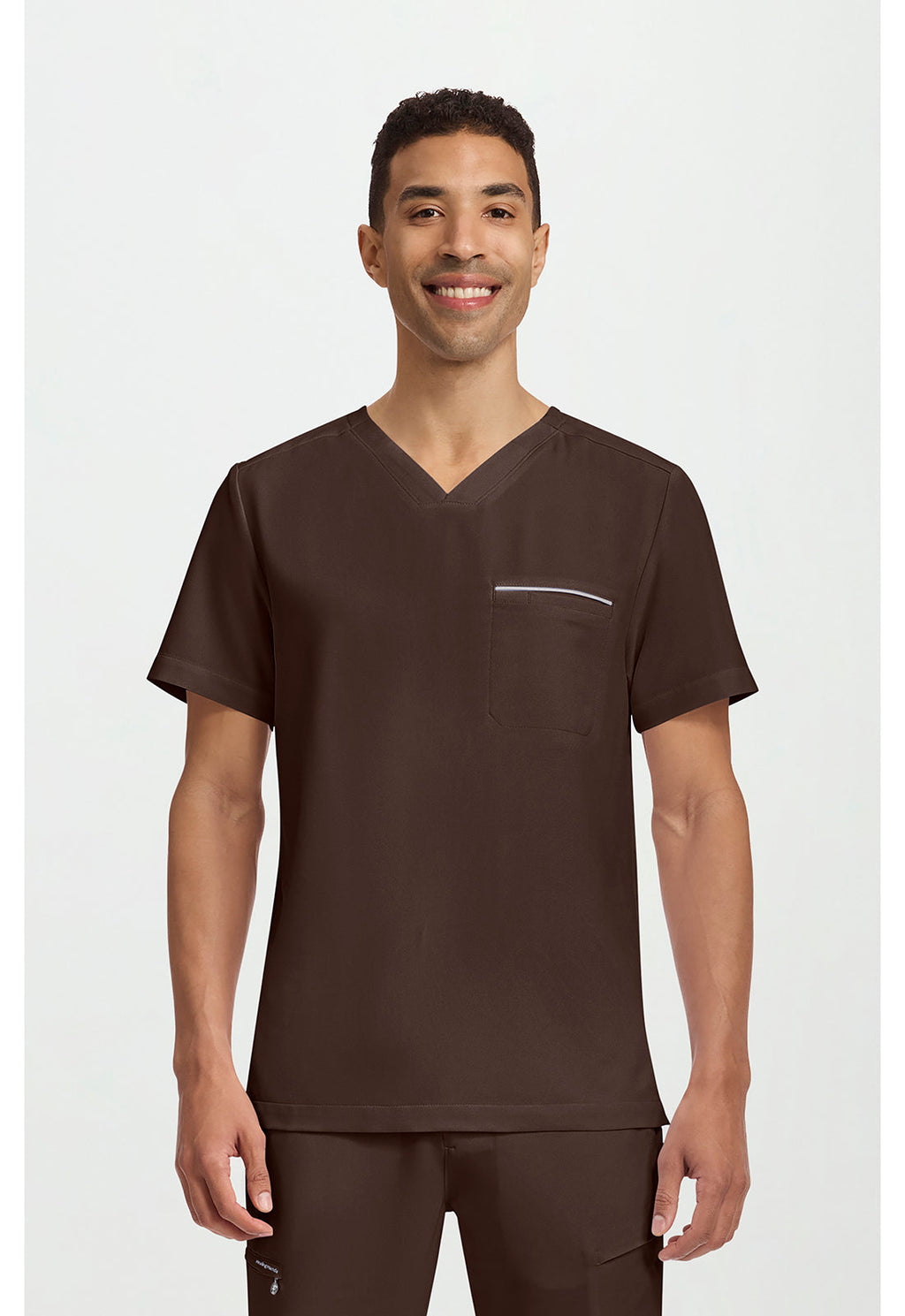HH 360 2381 Men's Spencer Scrub Top Dark Chocolate