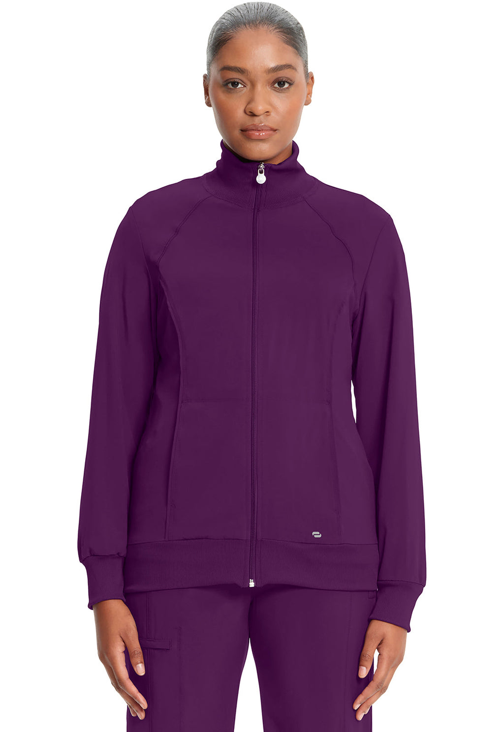 Classics 2391A Zip Front Jacket Eggplant Model Image Front | Infinity