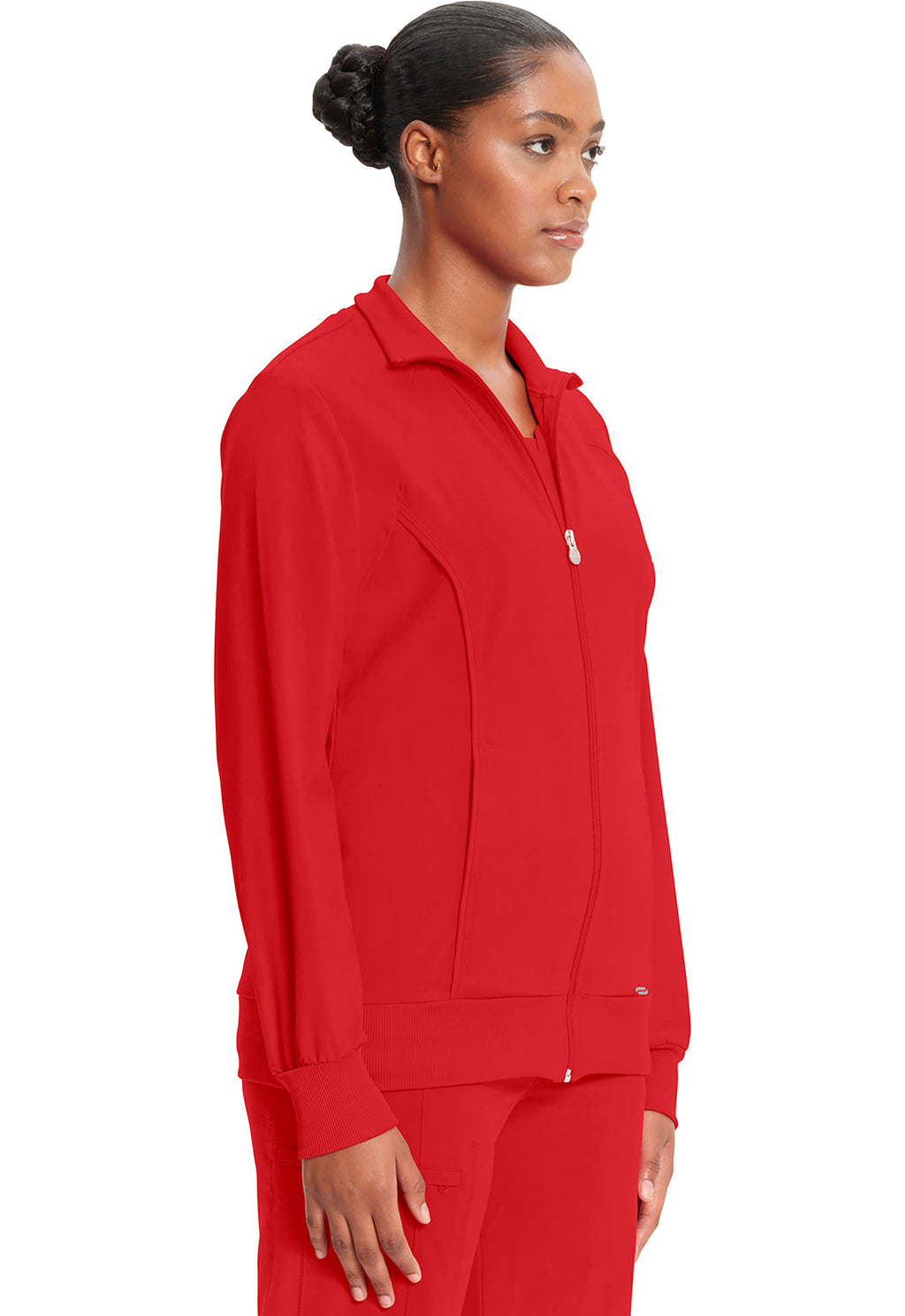 Classics 2391A Zip Front Jacket Red Model Image Left Side | Infinity