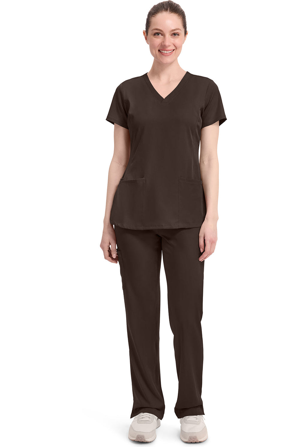 HH Works 2500 Women's Monica Scrub Top Dark Chocolate