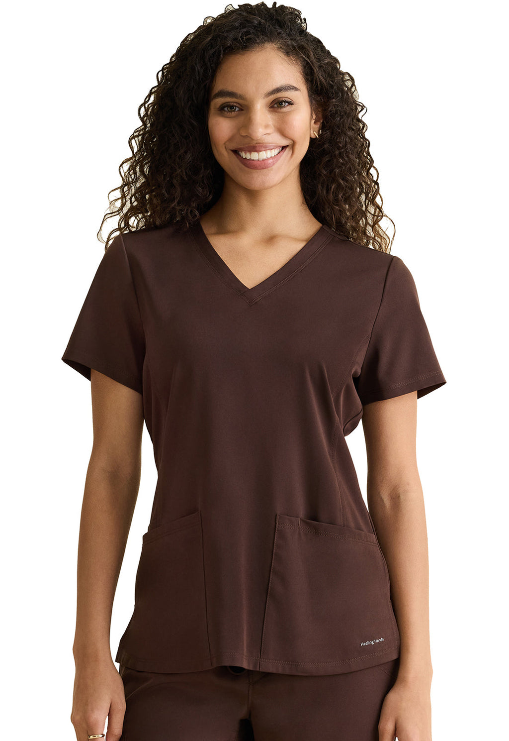 HH Works 2500 Women's Monica Scrub Top Dark Chocolate