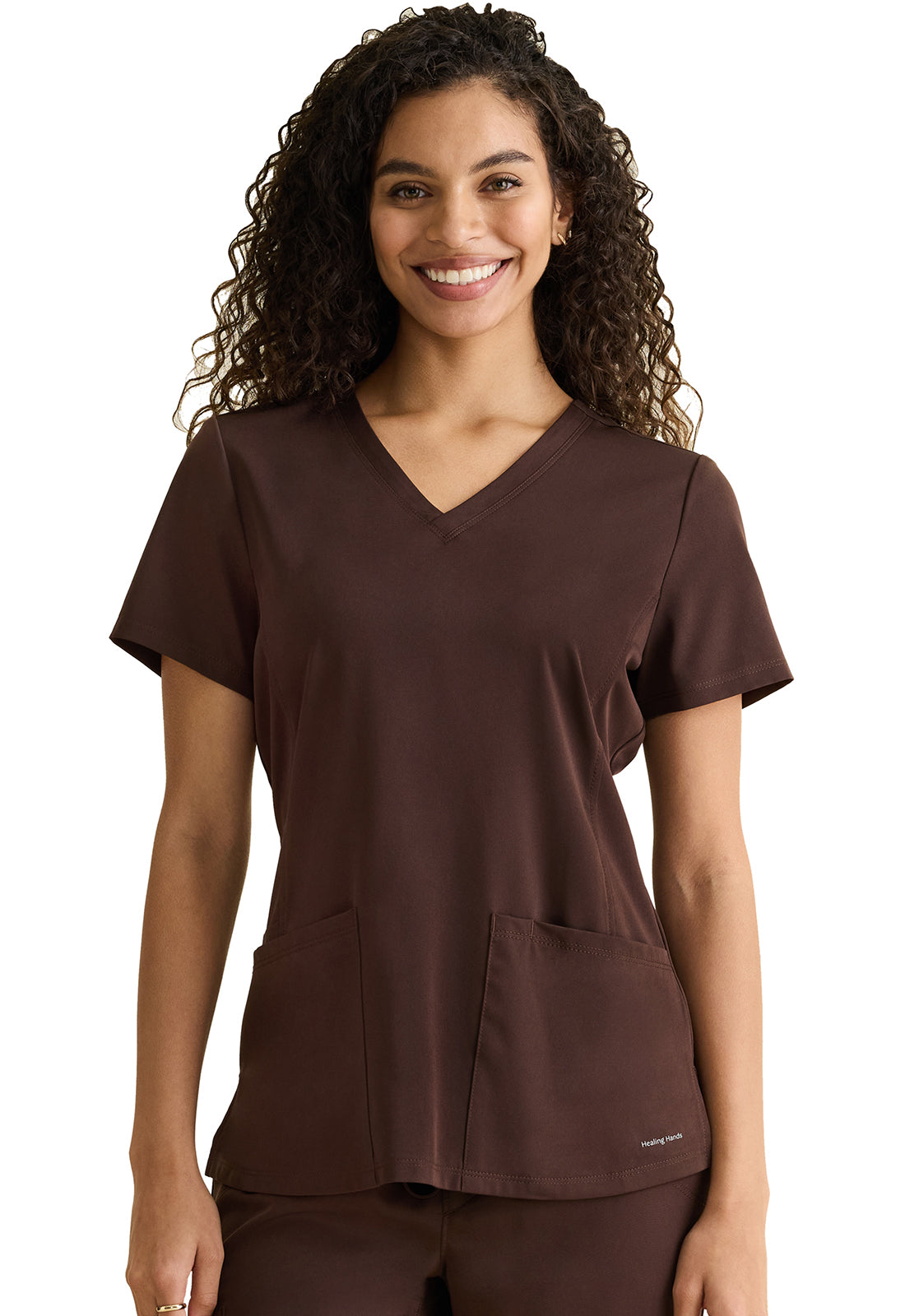 HH Works 2500 Women's Monica Scrub Top Dark Chocolate