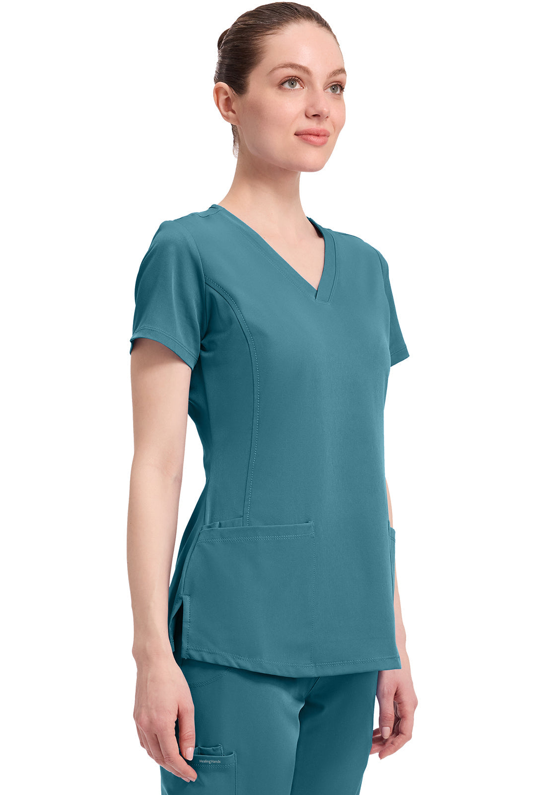 HH Works 2500 Monica V Neck Scrub Top Fresh Blue