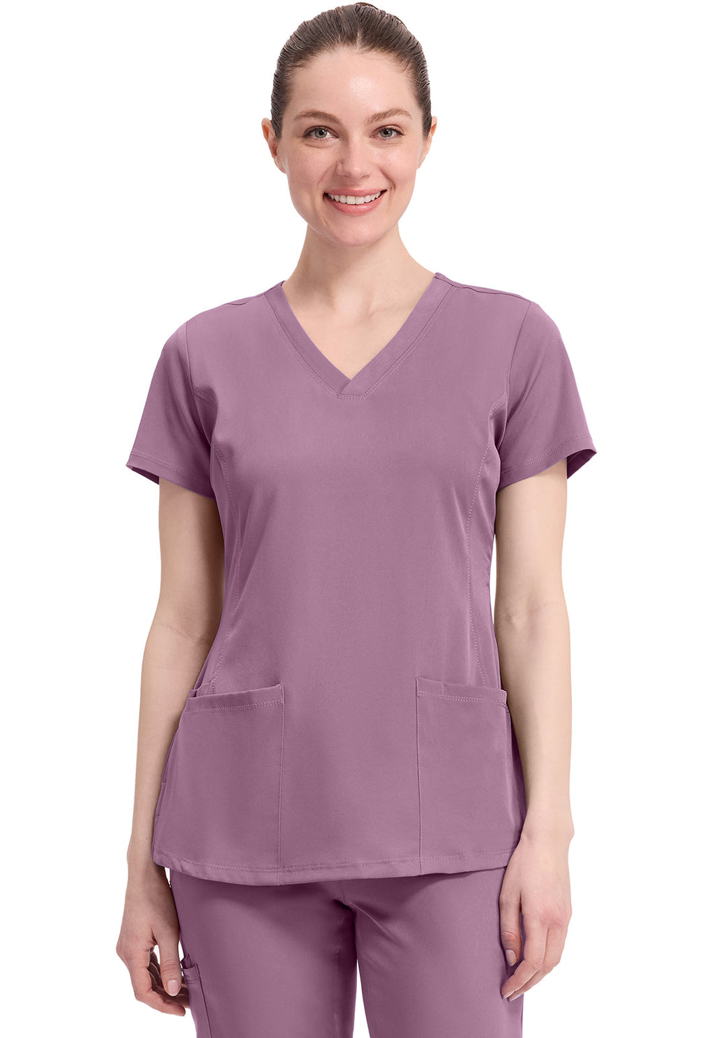 HH Works 2500 Monica V Neck Scrub Top Meta Mauve