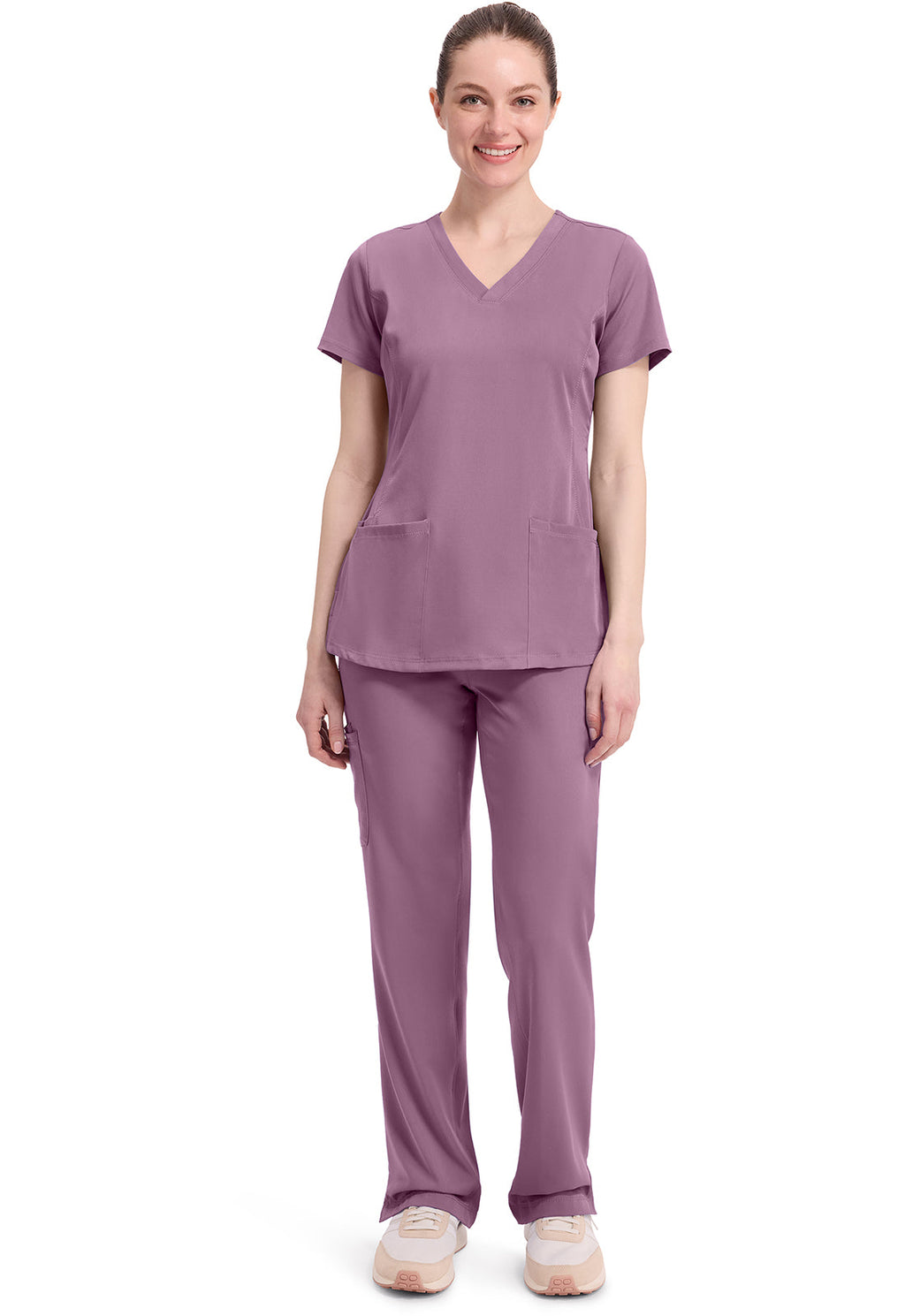 HH Works 2500 Monica V Neck Scrub Top Meta Mauve