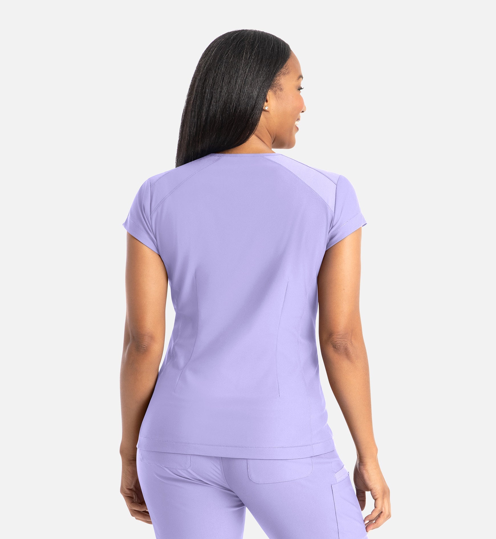 Embrace 2501 Zoe Banded V-Neck Top MISTY LILAC