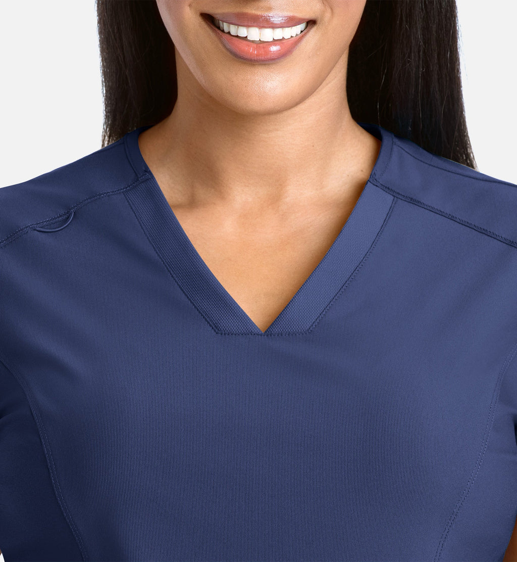 Embrace 2501 Zoe Banded V-Neck Top Navy