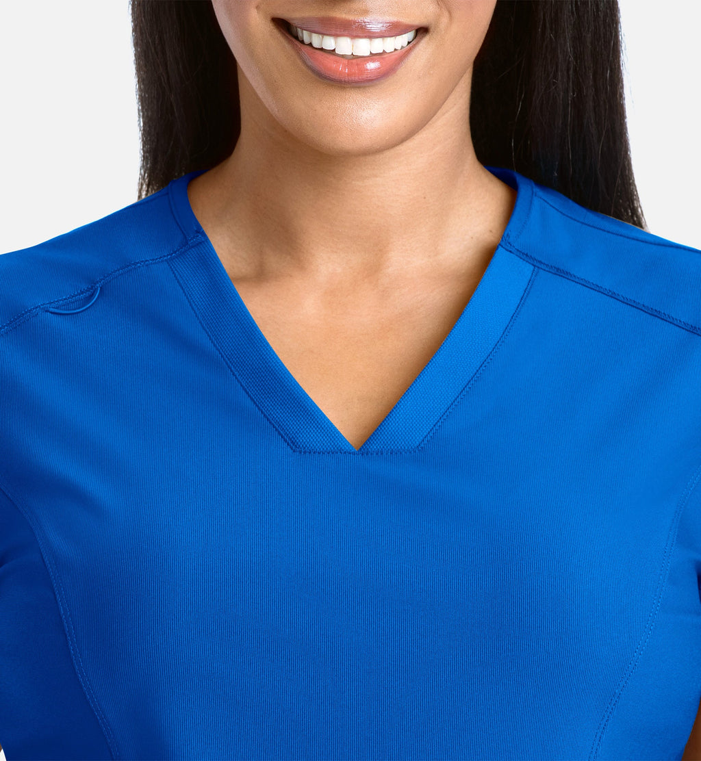 Embrace 2501 Zoe Banded V-Neck Top Royal Blue