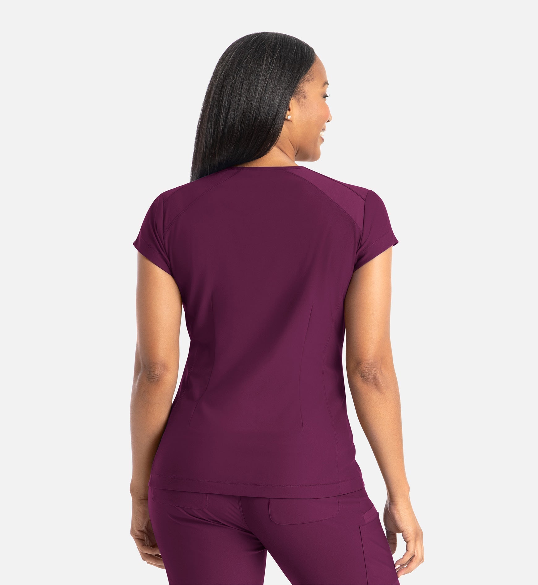 Embrace 2501 Zoe Banded V-Neck Top Wine