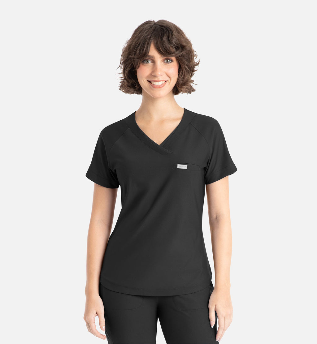Embrace 2502 Luna Tuckable Y-Neck Top Black