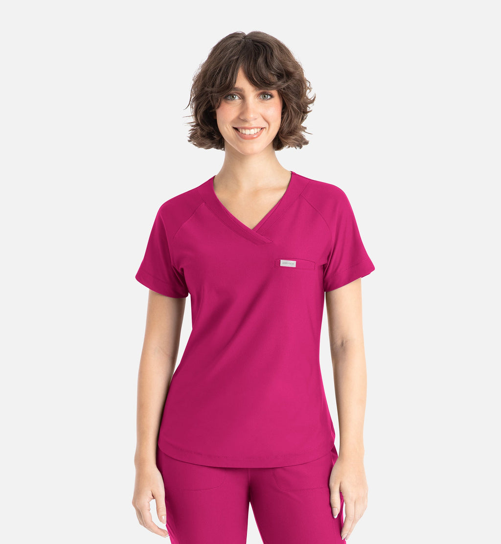 Embrace 2502 Luna Tuckable Y-Neck Top Bold Fuchsia