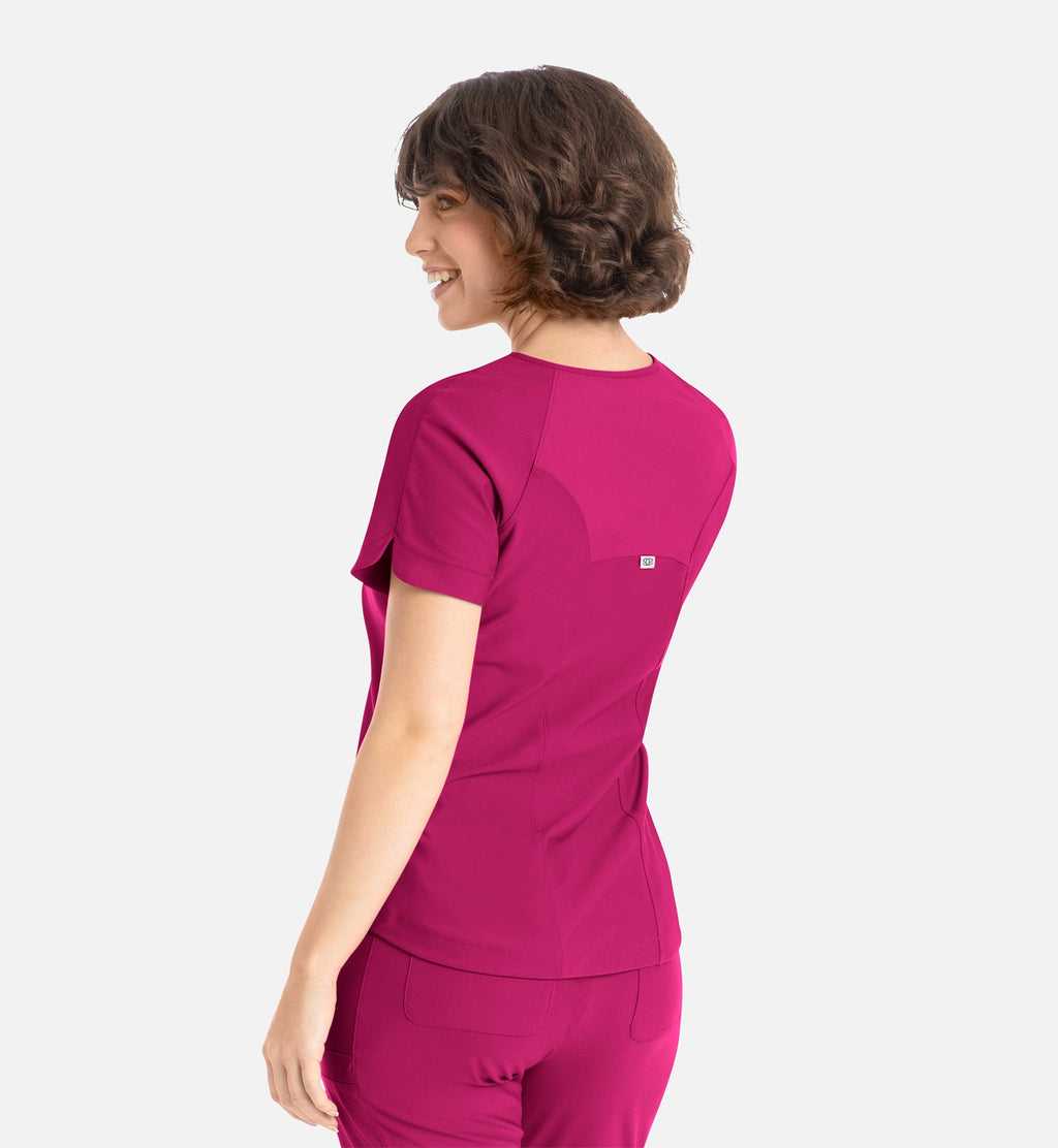 Embrace 2502 Luna Tuckable Y-Neck Top Bold Fuchsia