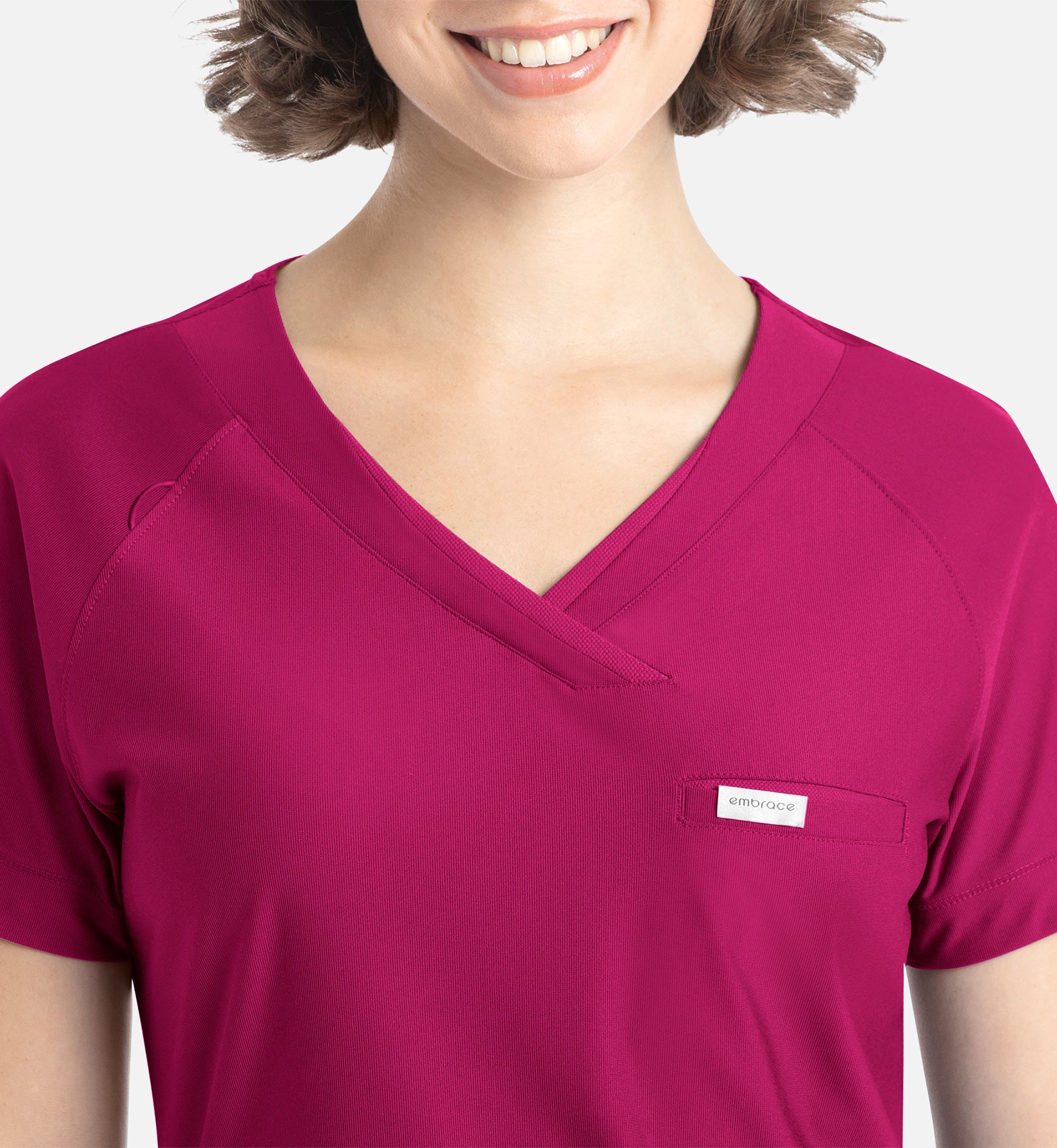 Embrace 2502 Luna Tuckable Y-Neck Top Bold Fuchsia