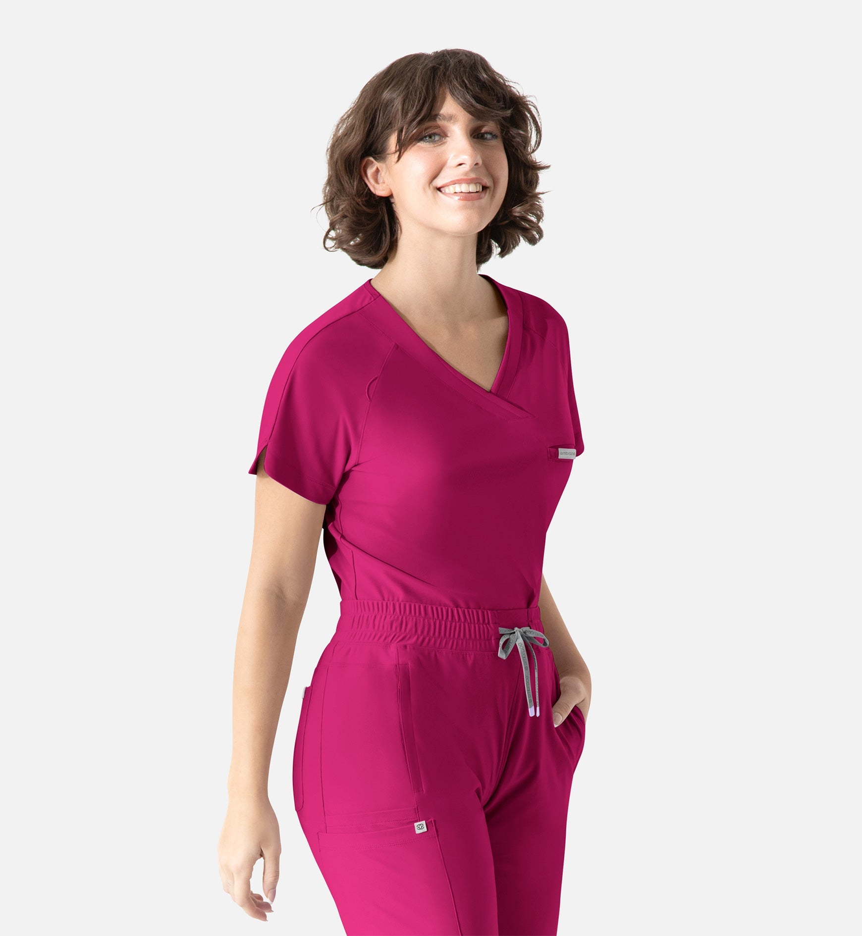 Embrace 2502 Luna Tuckable Y-Neck Top Bold Fuchsia