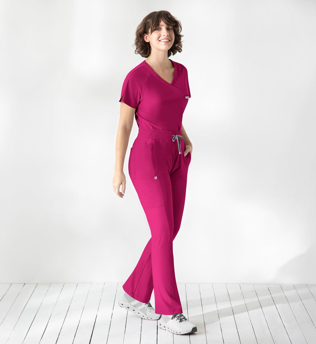 Embrace 2502 Luna Tuckable Y-Neck Top Bold Fuchsia