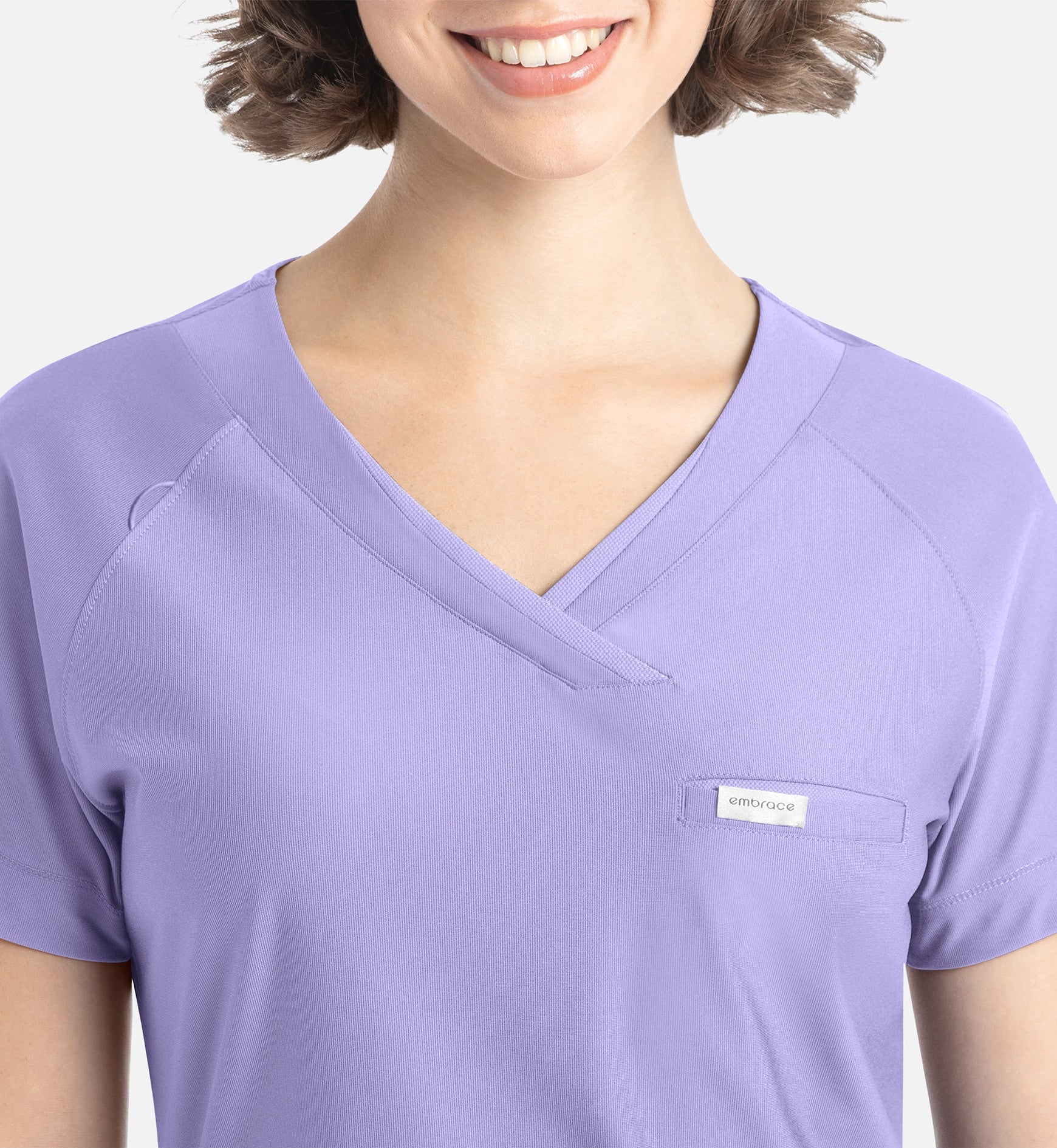 Embrace 2502 Luna Tuckable Y-Neck Top MISTY LILAC
