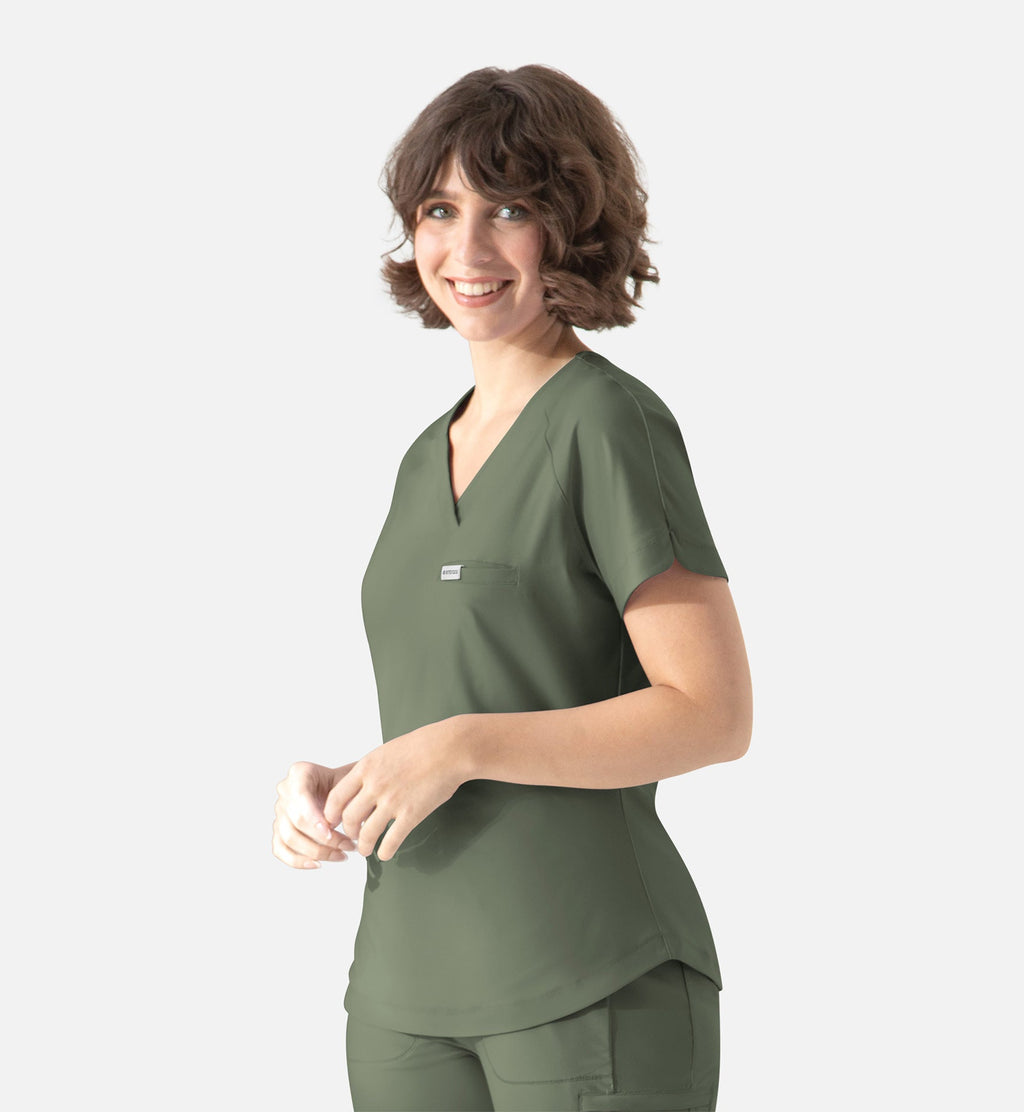 Embrace 2502 Luna Tuckable Y-Neck Top Olive