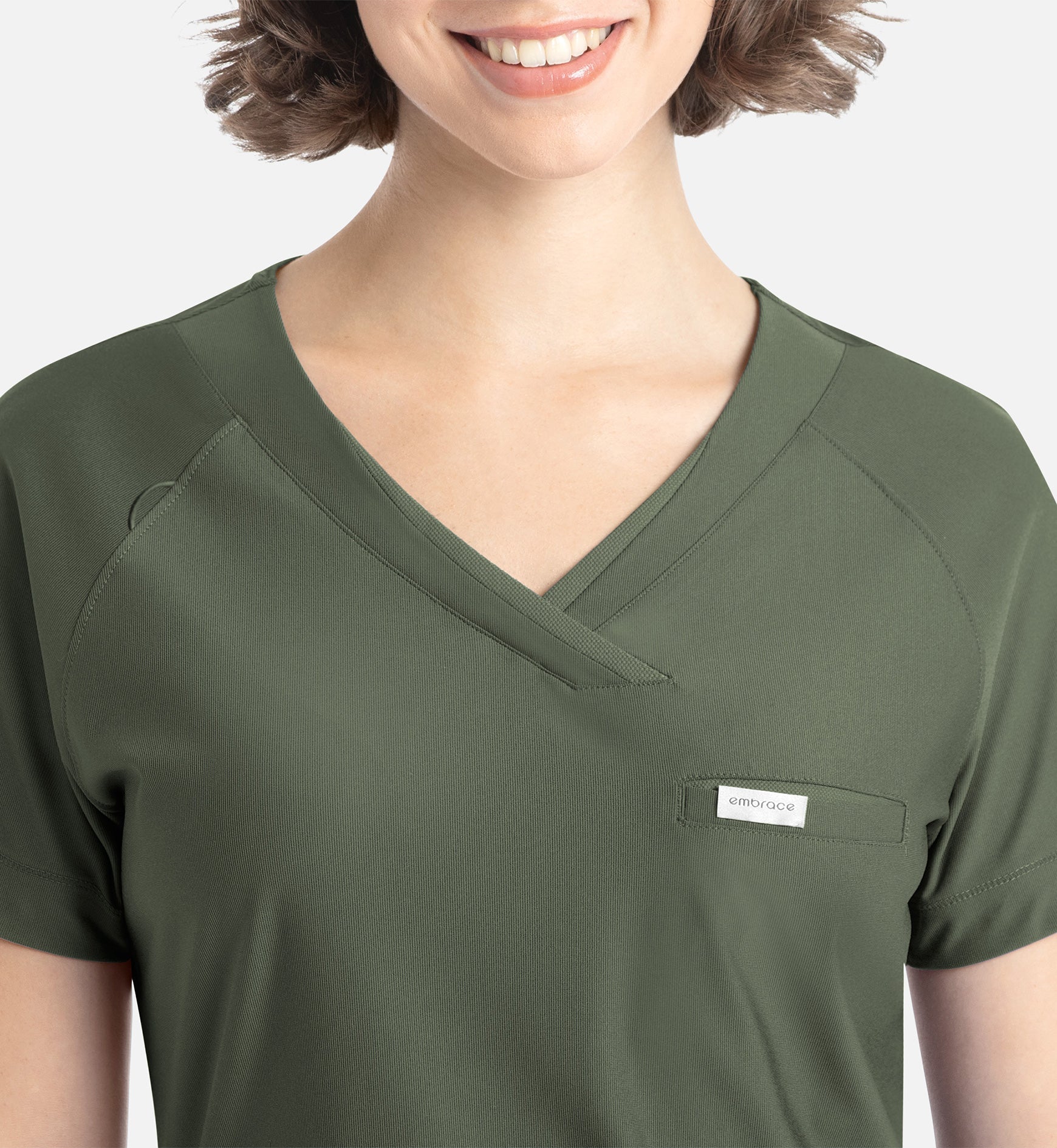 Embrace 2502 Luna Tuckable Y-Neck Top Olive