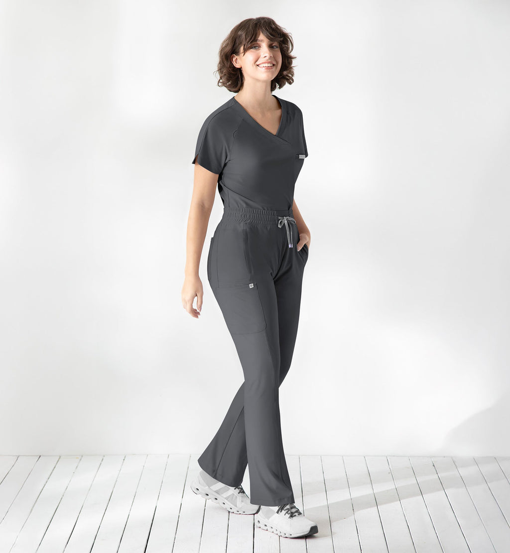 Embrace 2502 Luna Tuckable Y-Neck Top Pewter