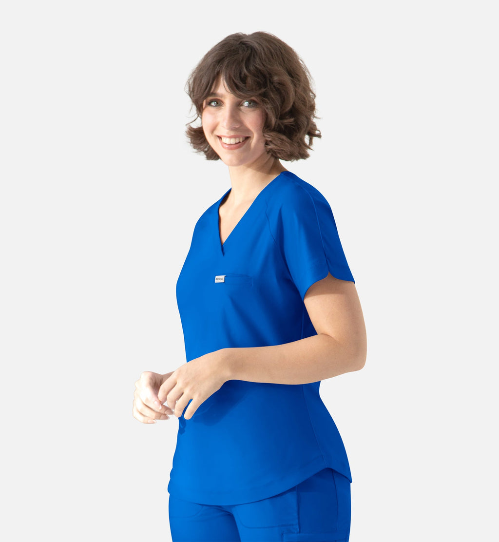 Embrace 2502 Luna Tuckable Y-Neck Top Royal Blue