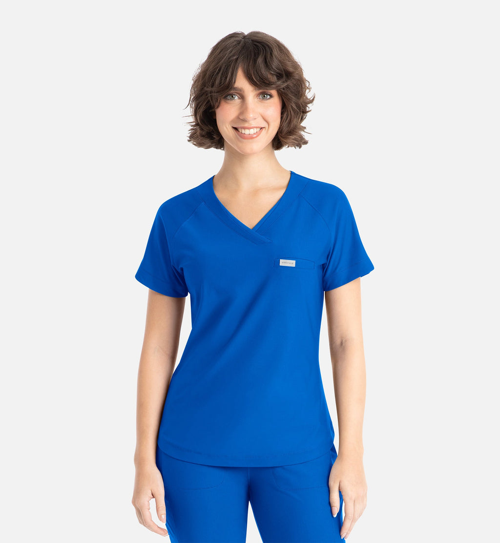 Embrace 2502 Luna Tuckable Y-Neck Top Royal Blue