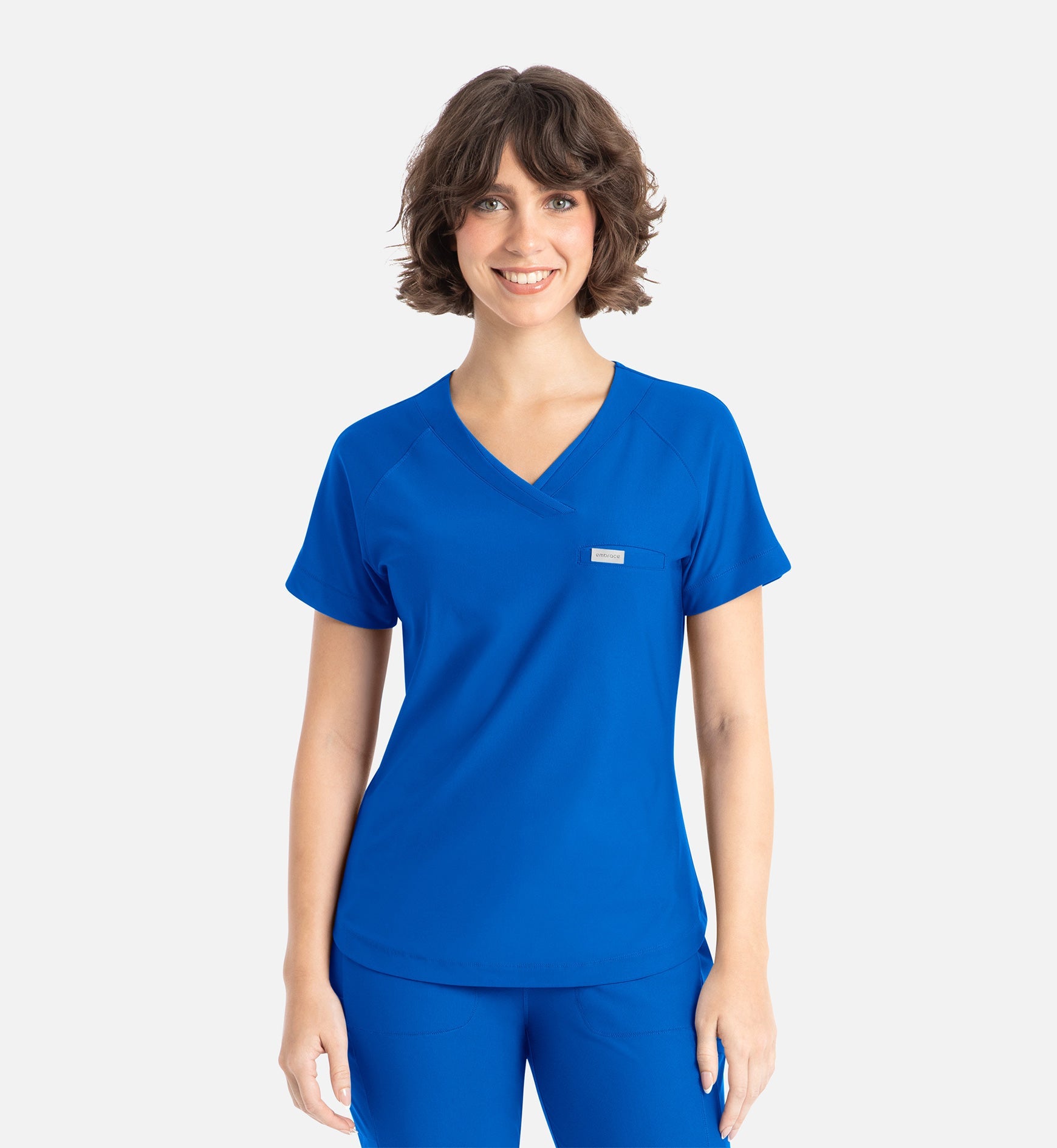 Embrace 2502 Luna Tuckable Y-Neck Top Royal Blue