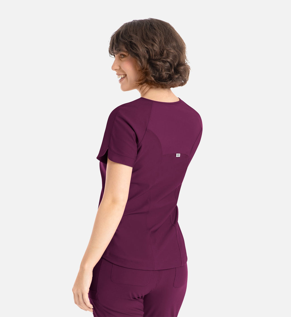 Embrace 2502 Luna Tuckable Y-Neck Top Wine