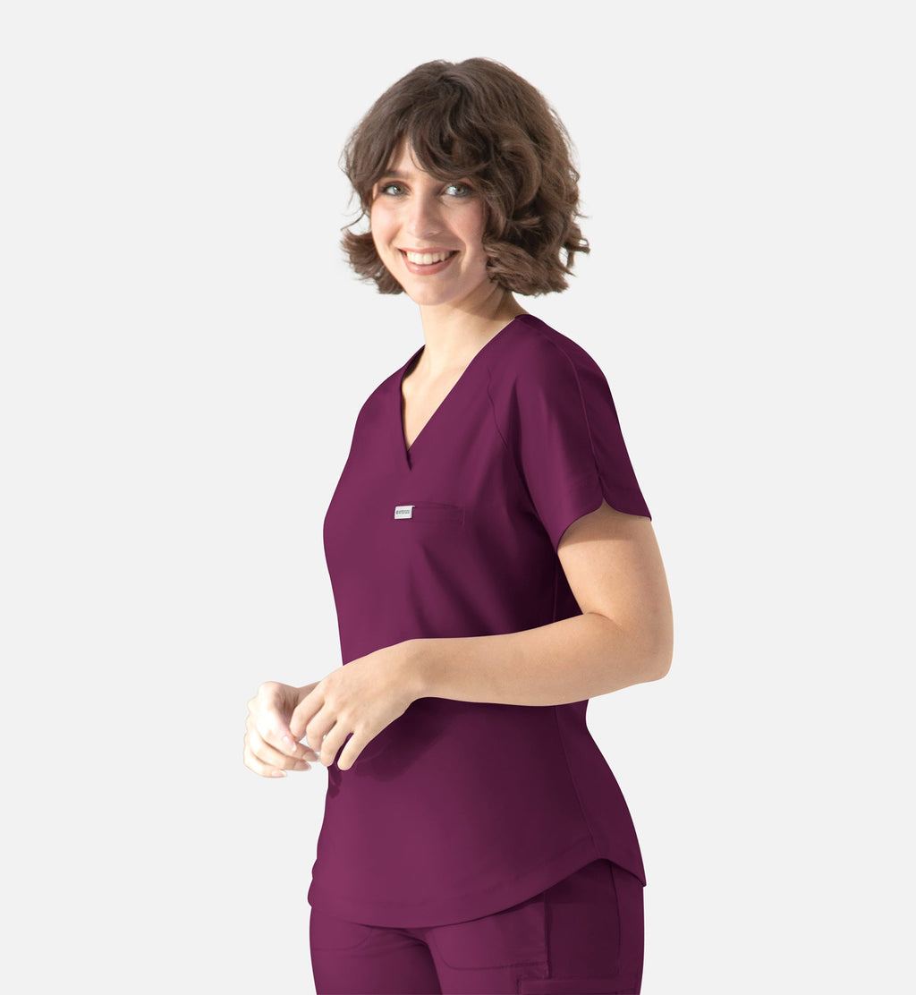 Embrace 2502 Luna Tuckable Y-Neck Top Wine
