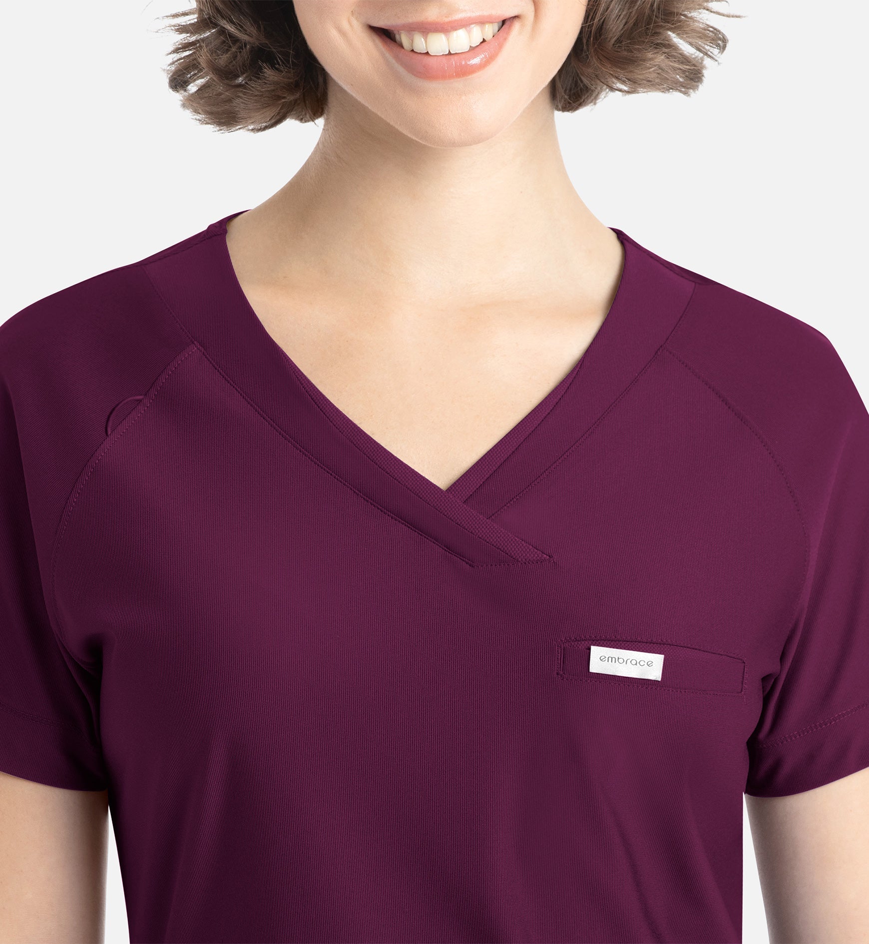 Embrace 2502 Luna Tuckable Y-Neck Top Wine