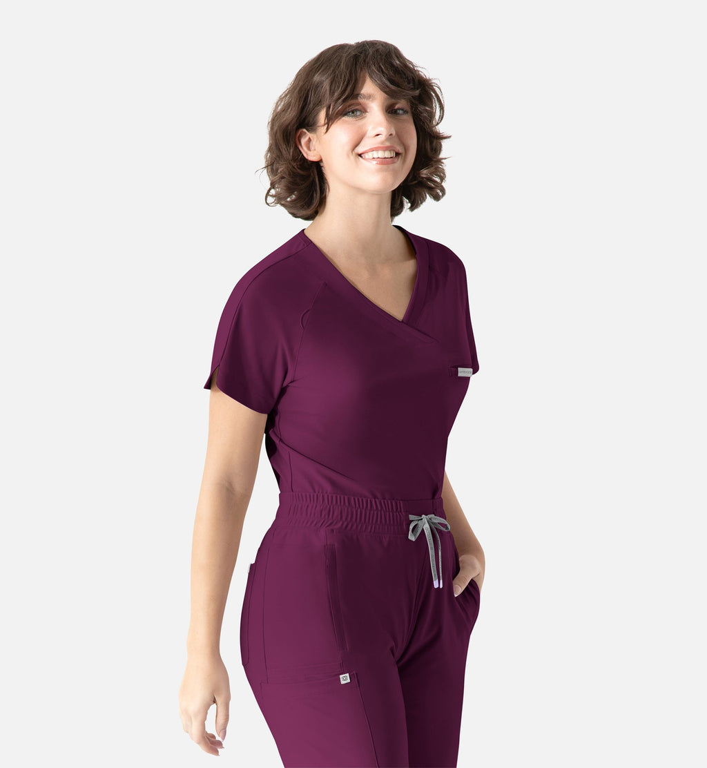 Embrace 2502 Luna Tuckable Y-Neck Top Wine