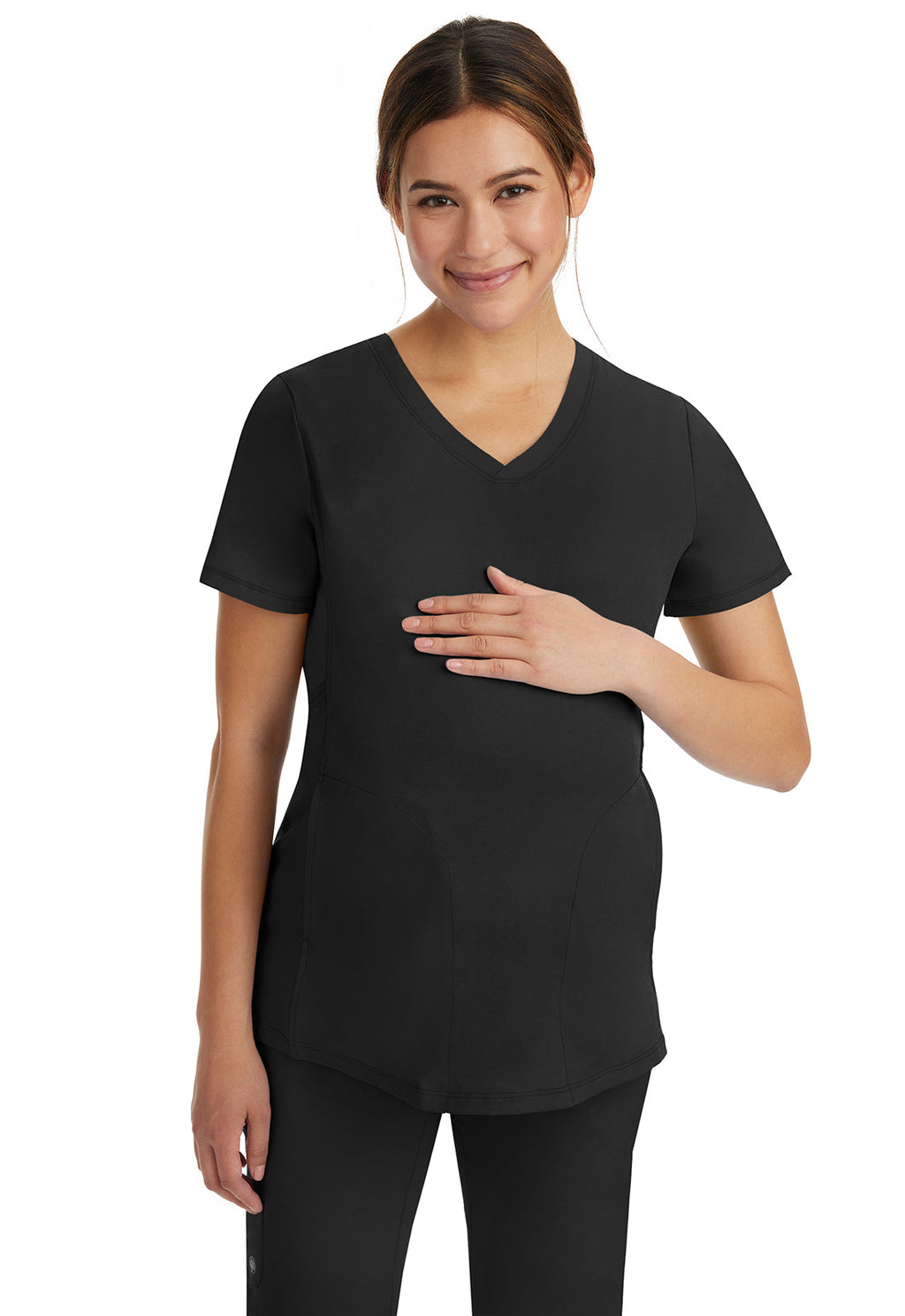 HH Works 2510 Women's Mila Maternity Scrub Top Black