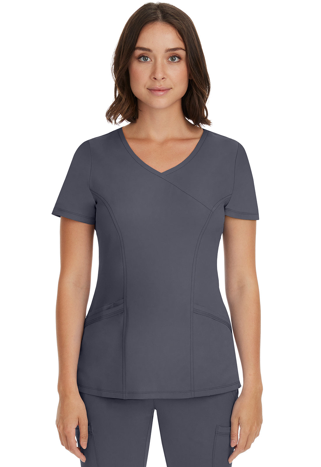 HH Works 2525 Women's Madison Scrub Top Pewter