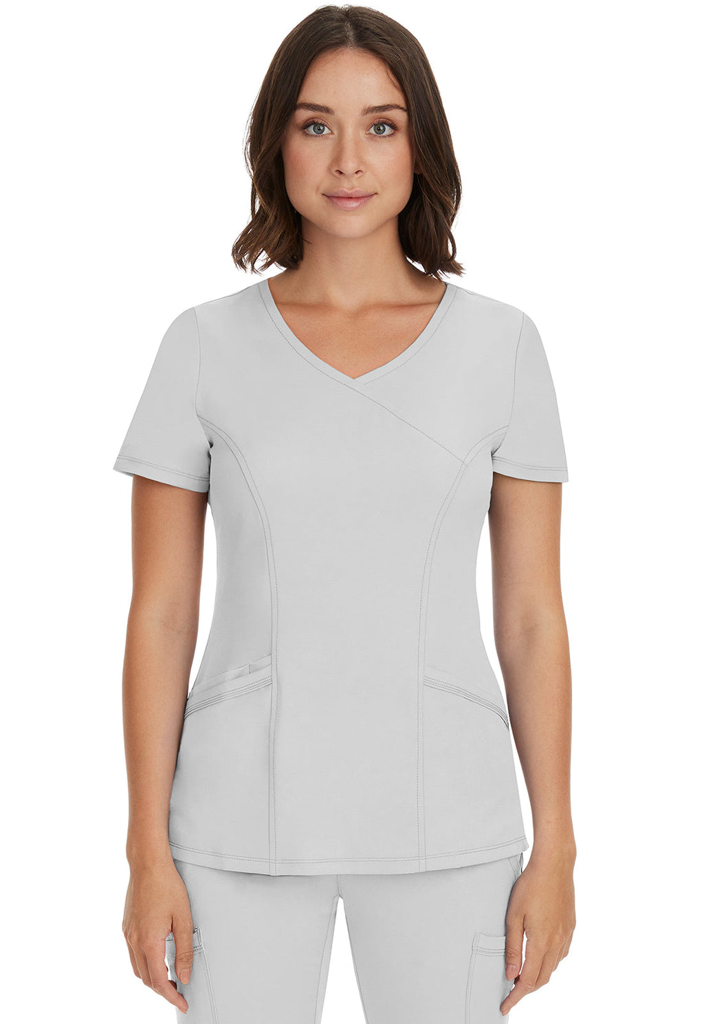 HH Works 2525 Women's Madison Scrub Top White