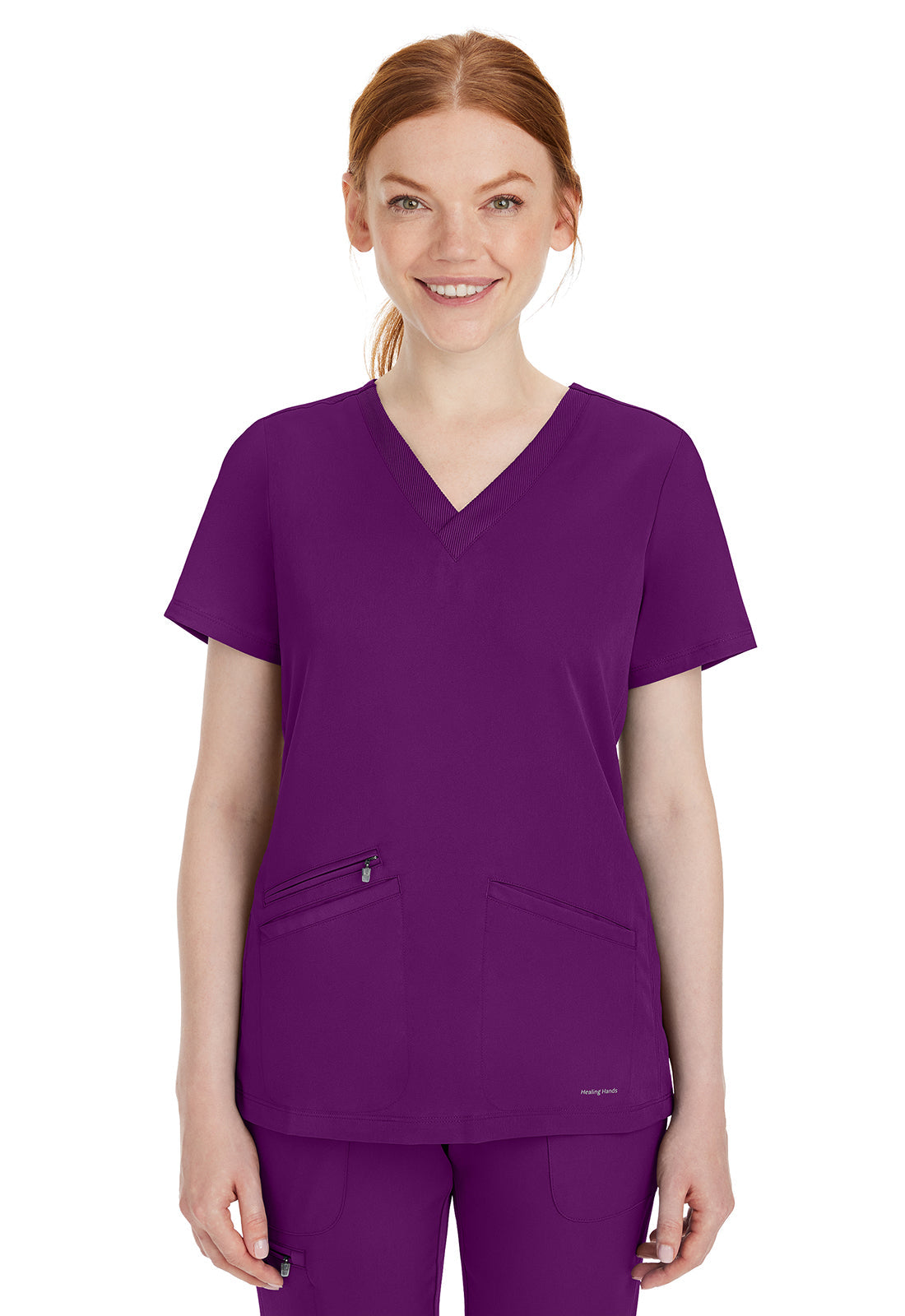 HH Works 2530 Women's Mariah Scrub Top Eggplant