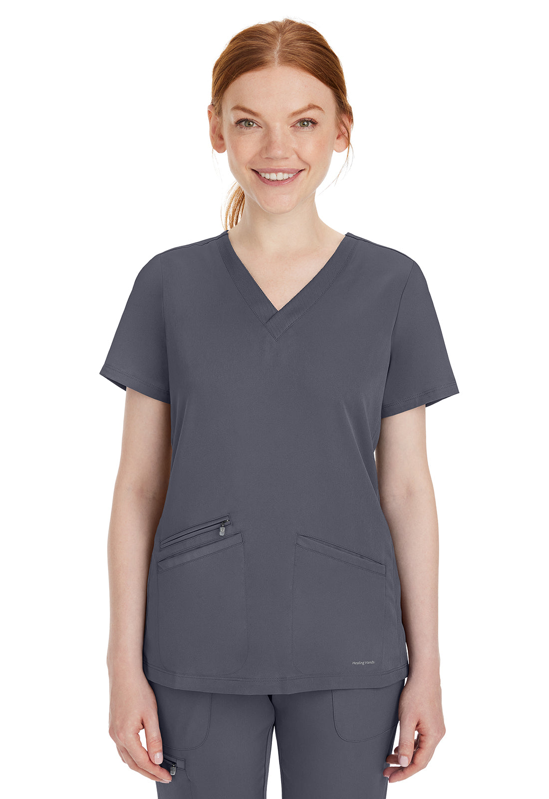 HH Works 2530 Women's Mariah Scrub Top Pewter