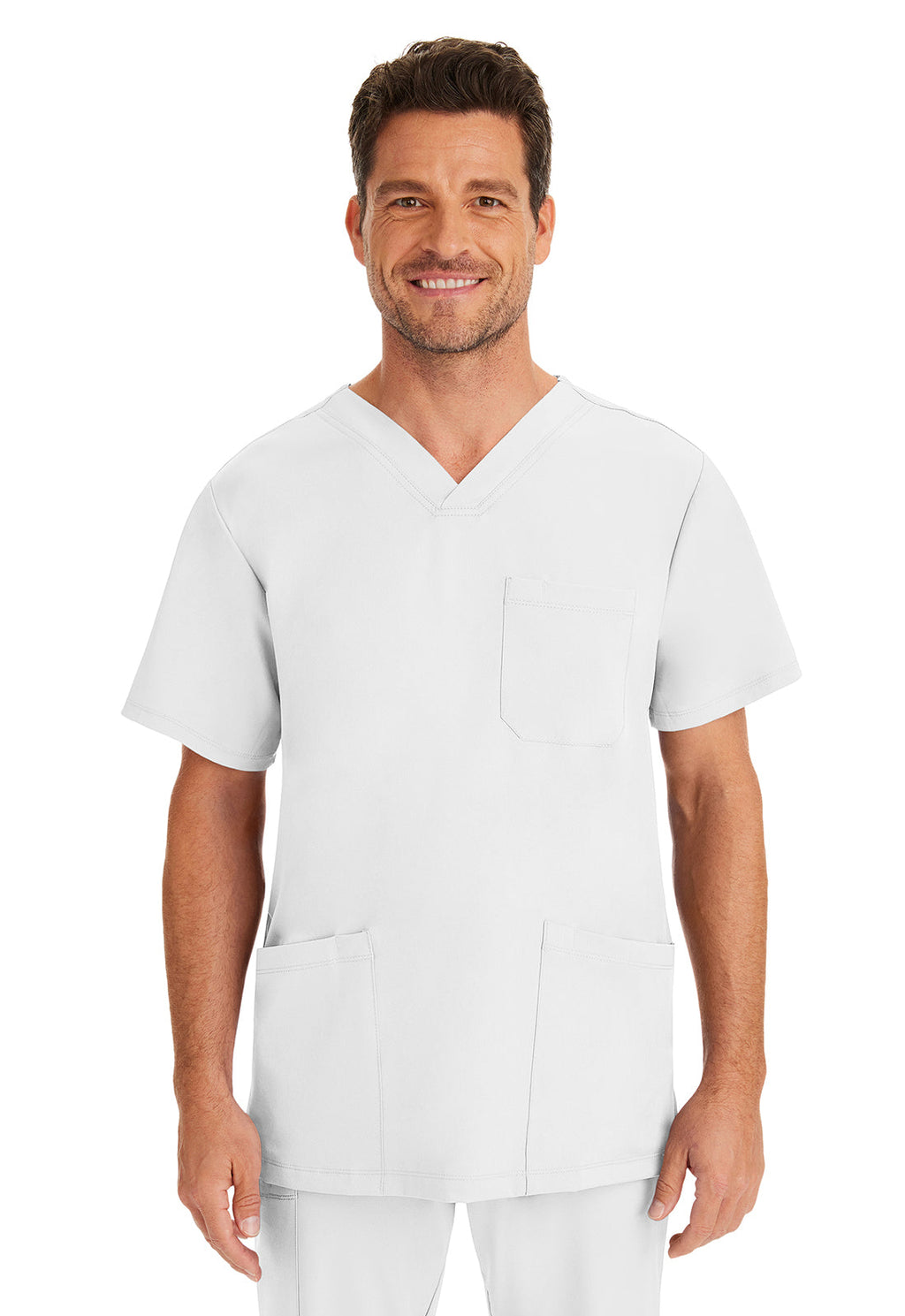 HH Works 2590 Men's Mathew Scrub Top White
