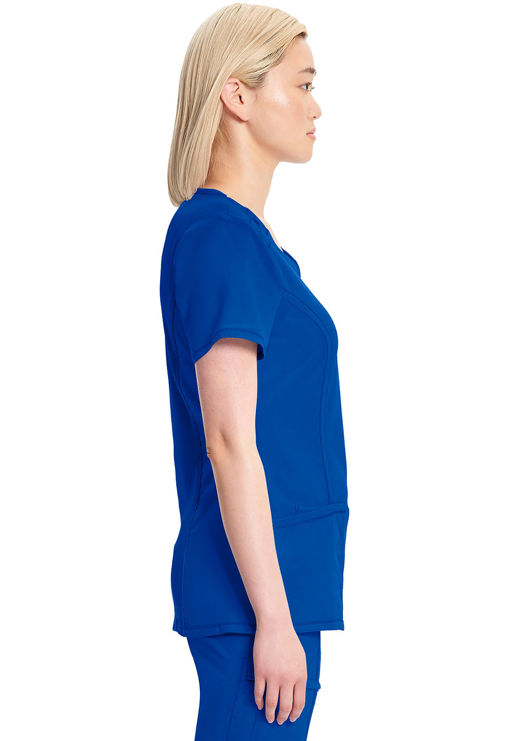 Classics 2624A Round Neck Top Galaxy Blue Model Image Right Side | Infinity