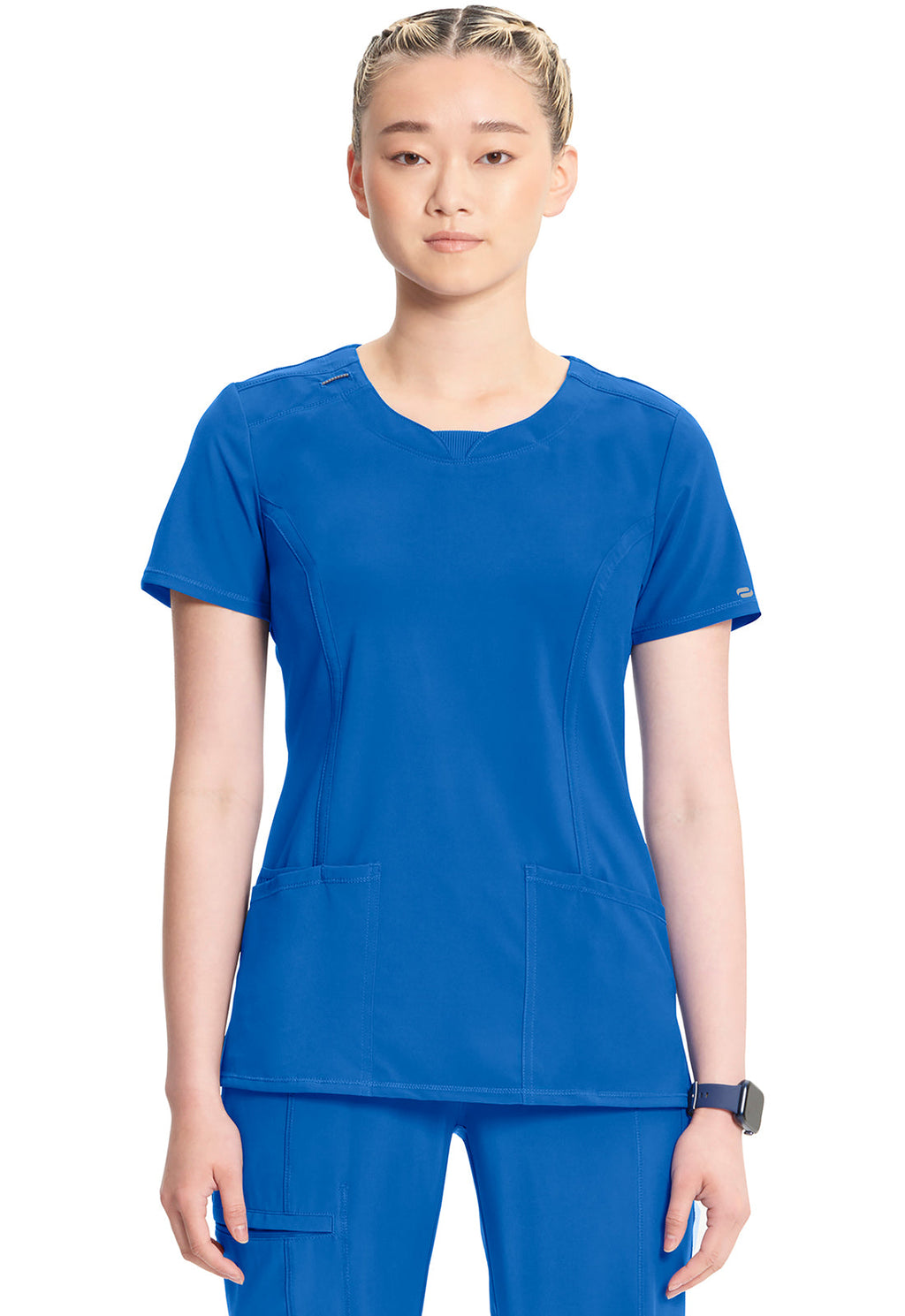 Classics 2624A Round Neck Top Royal Model Image Front | Infinity