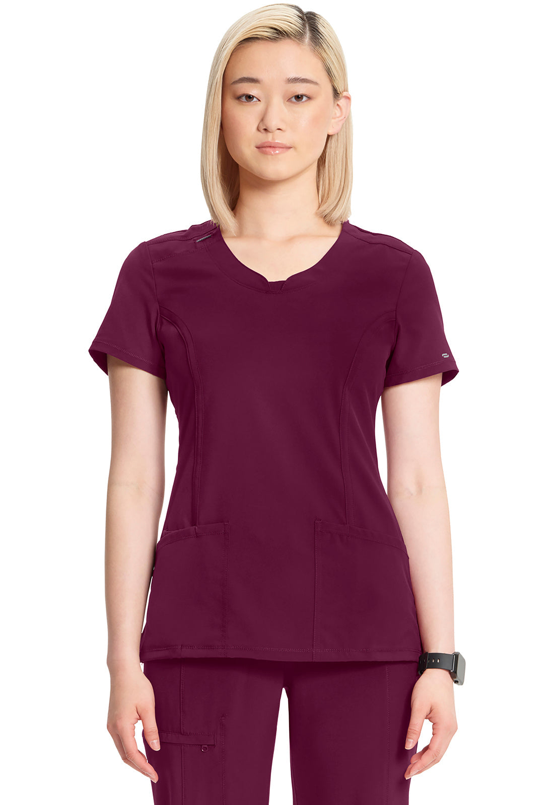 Infinity 2624A Women's Round Neck Scrub Top Wine