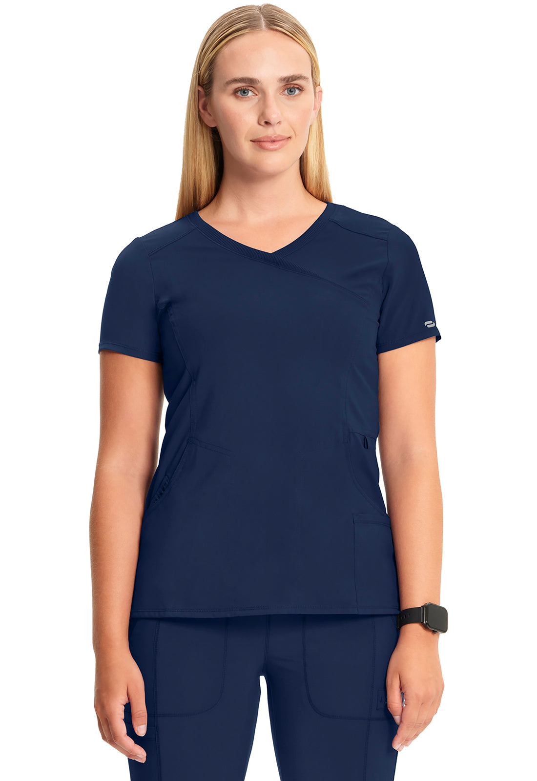 Infinity 2625A Women's Mock Wrap Scrub Top Navy