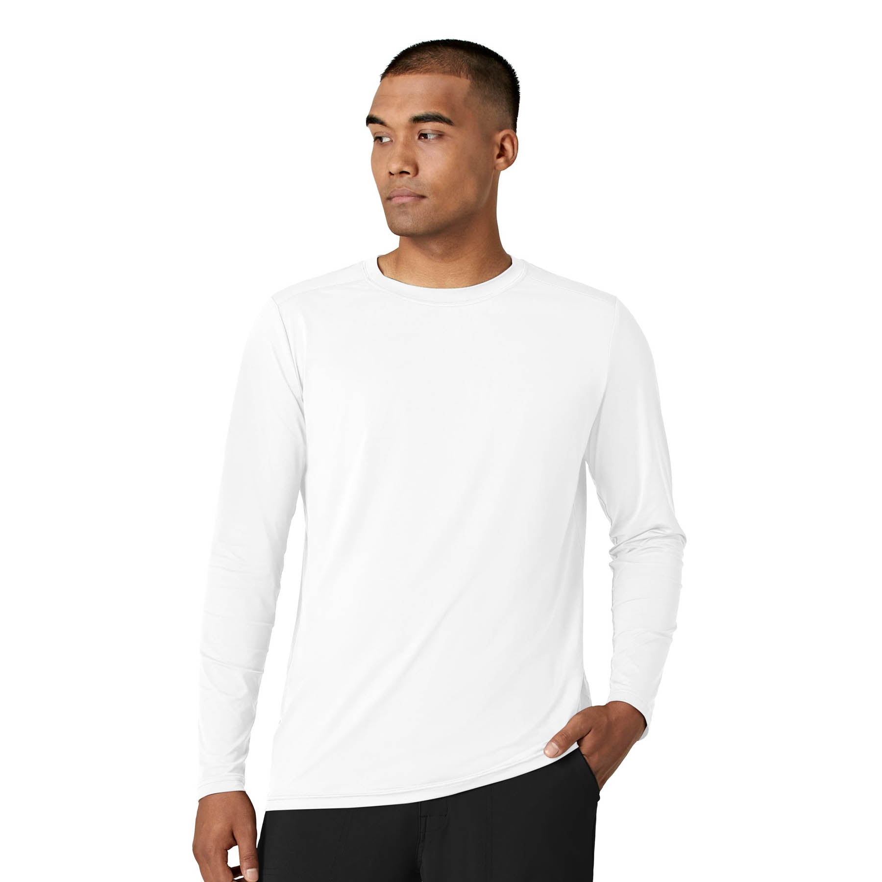 Layers 2629 Men's Performance Long Sleeve Tee White
