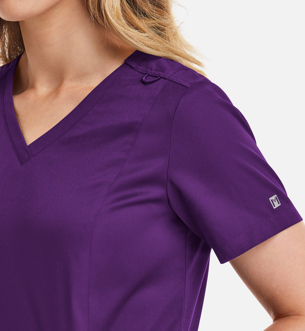 Matrix 3501 Women’s Double V-Neck Top Eggplant