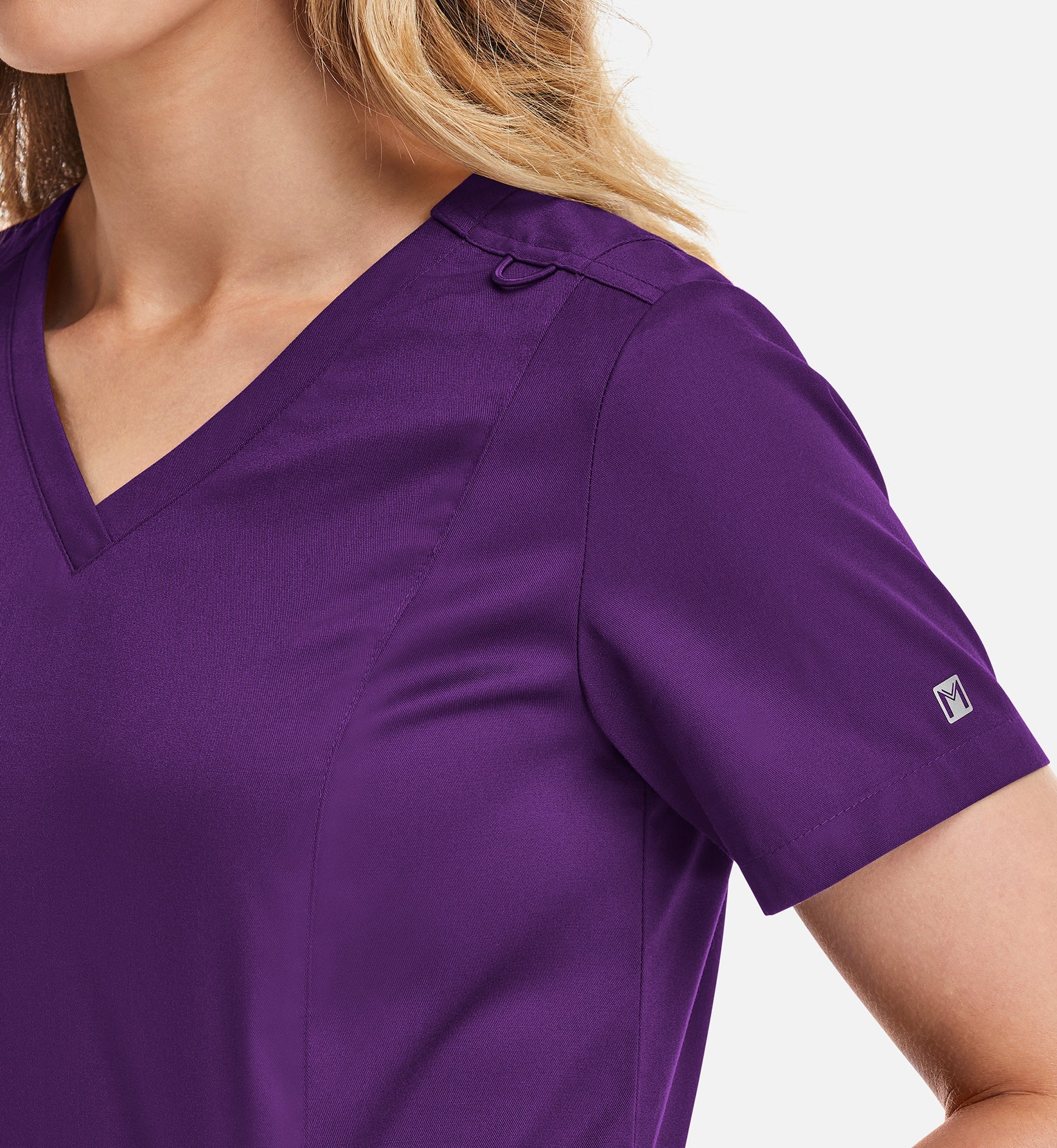 Matrix 3501 Women’s Double V-Neck Top Eggplant