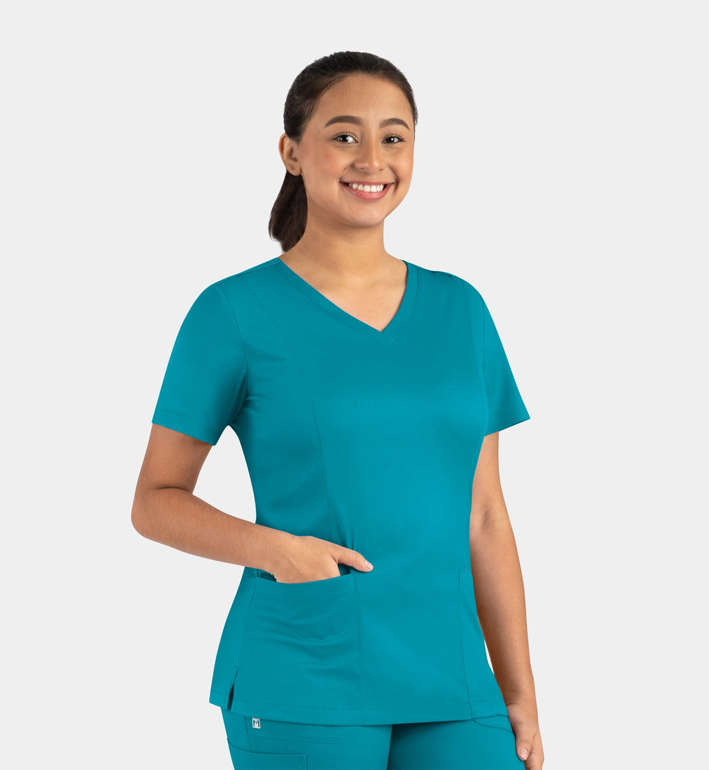 Matrix 3501 Women’s Double V-Neck Top Teal