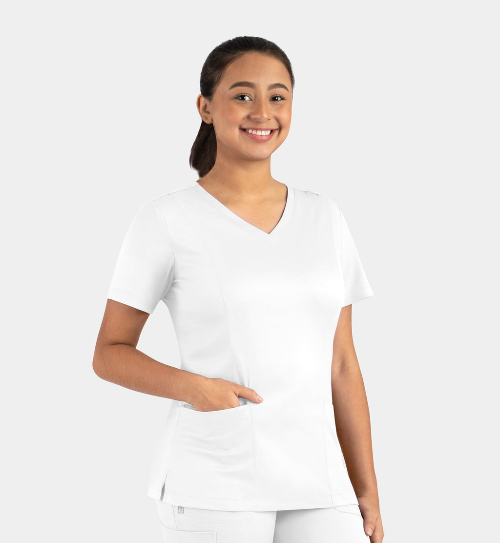 Matrix 3501 Women’s Double V-Neck Top White