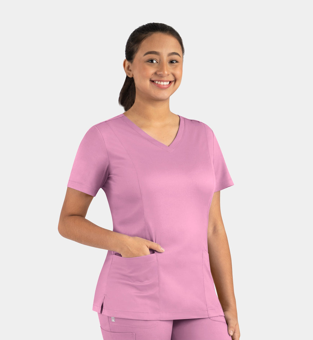 Matrix 3501 Women’s Double V-Neck Top Wild Rose